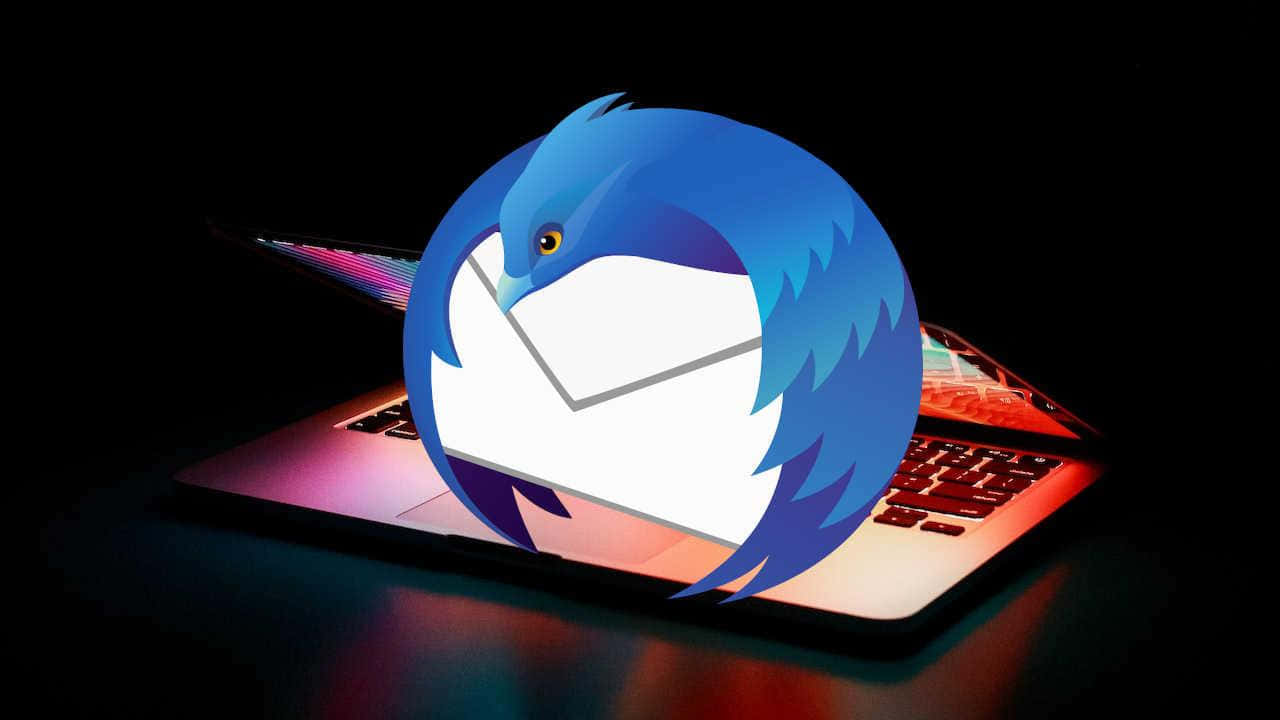 Thunderbird, laptop, blue bird, HD Desktop Wallpaper