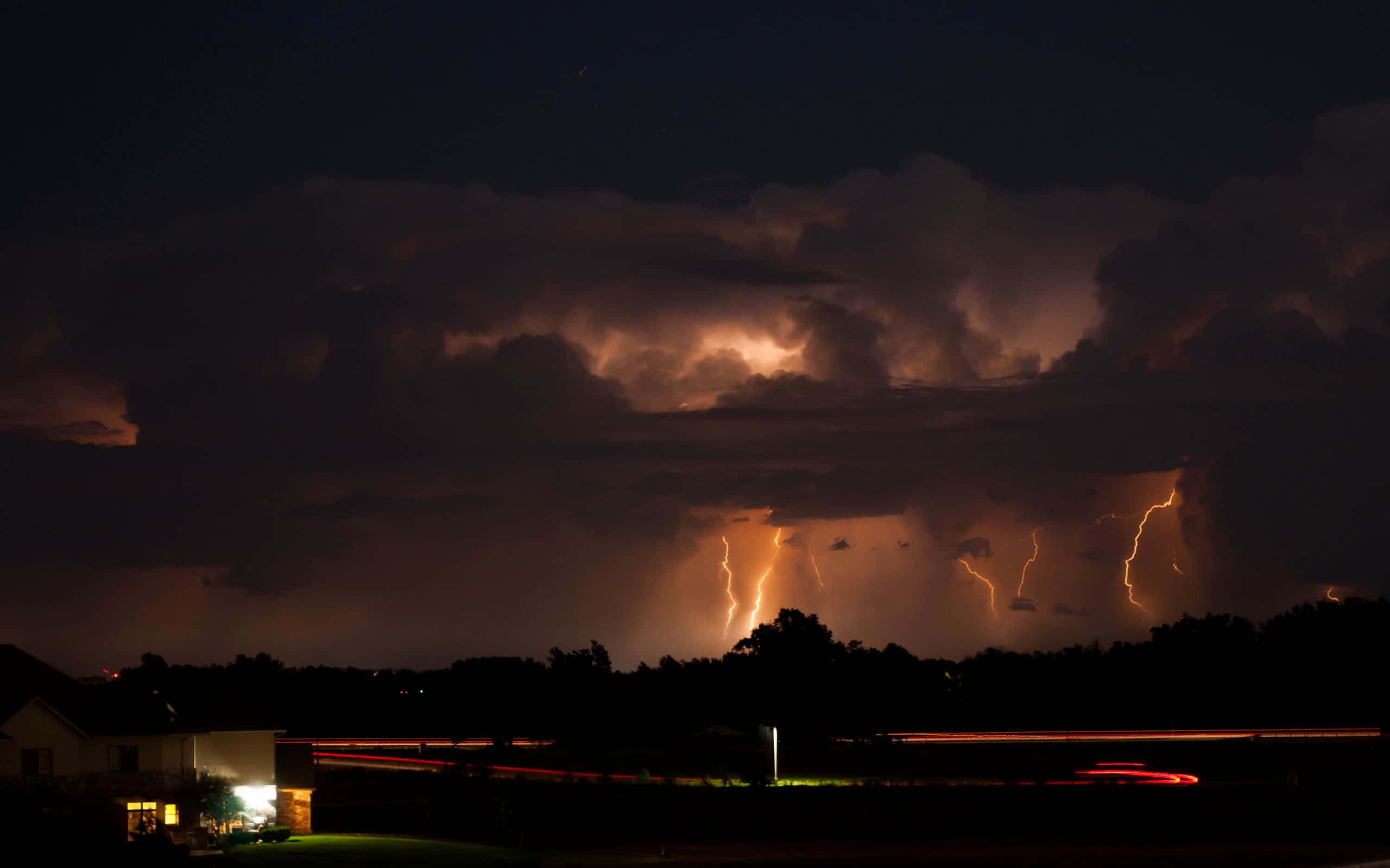 Thunderstorm, Night, Storm, 2K Desktop Wallpaper