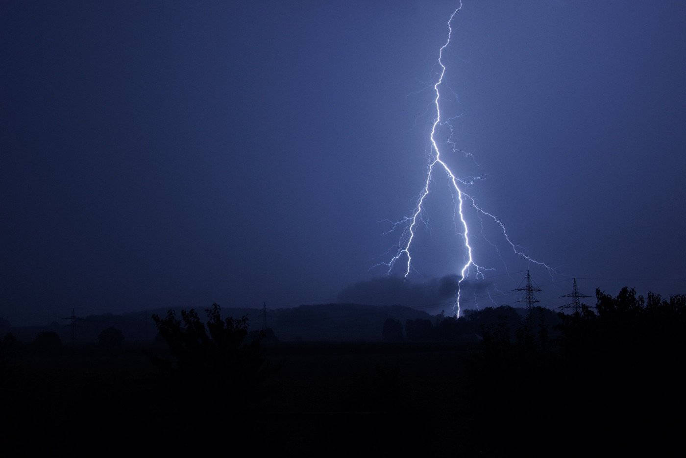 Thunderstorm, wilderness, lightning bolt, HD Desktop Wallpaper
