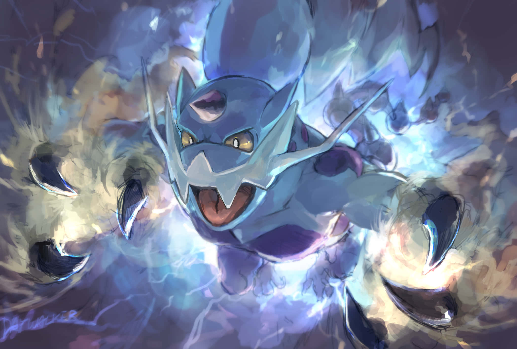 Thundurus, blue and white, electric energy, Full HD Desktop Wallpaper