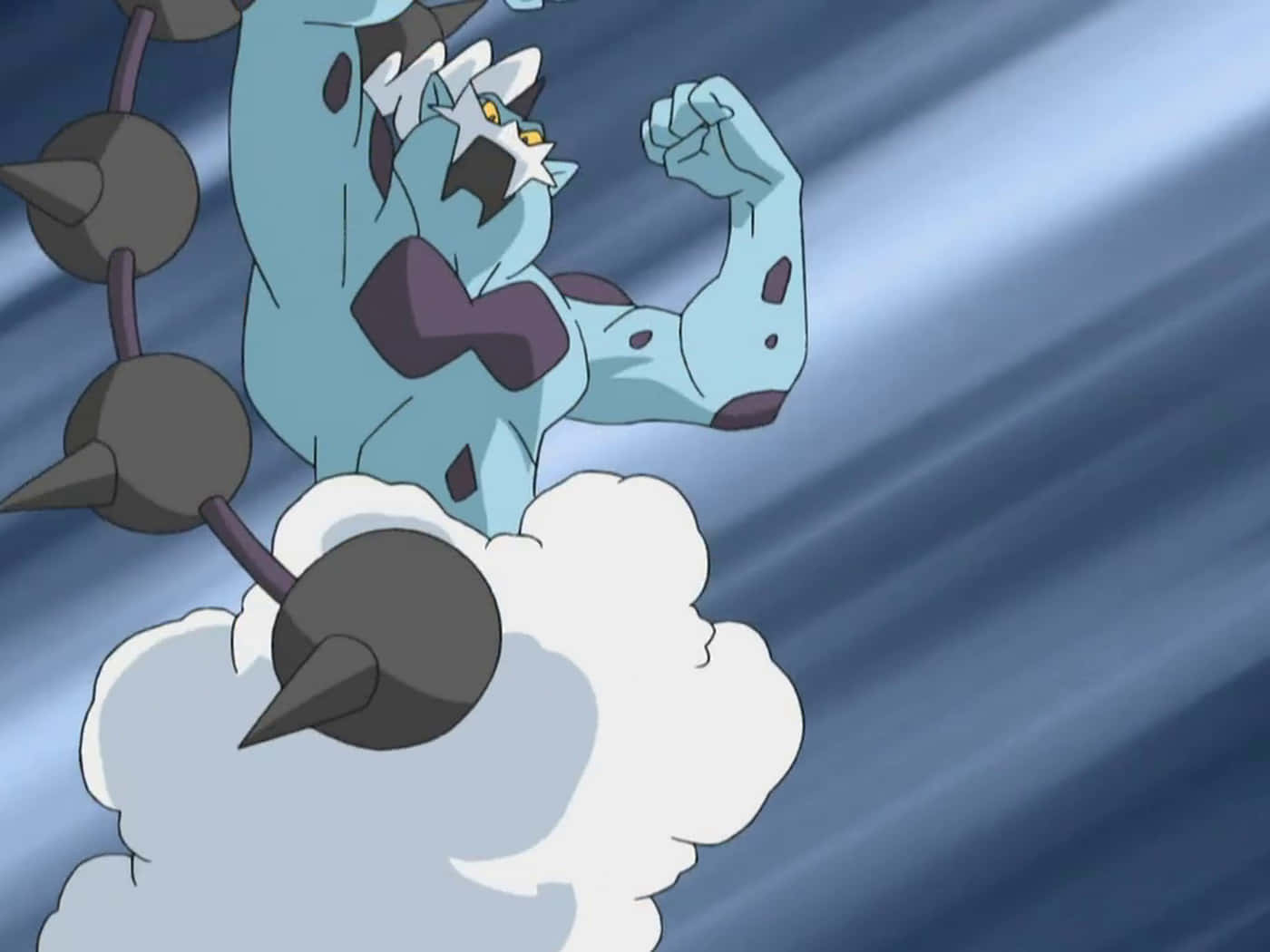 Thundurus, blue anime Pokémon, spiked armor, HD Desktop Wallpaper