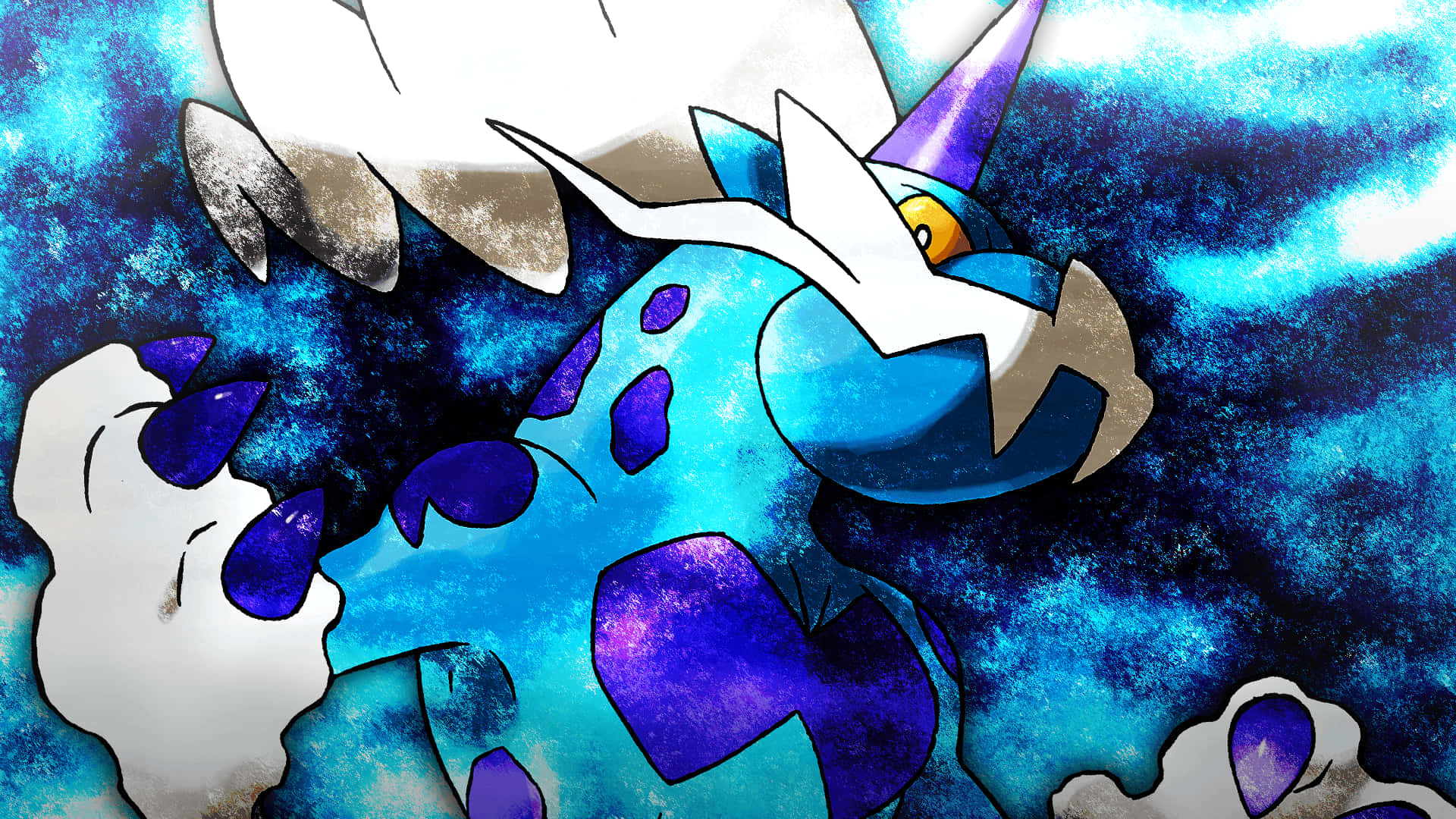 Thundurus, blue smoke effect, cosmic nebula, Full HD Desktop Wallpaper