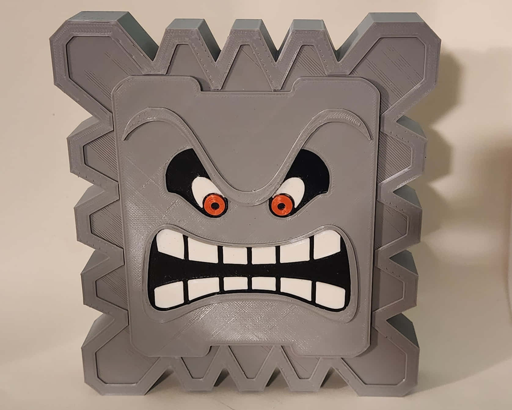 Thwomp, 3D printed, gray, HD Desktop Wallpaper