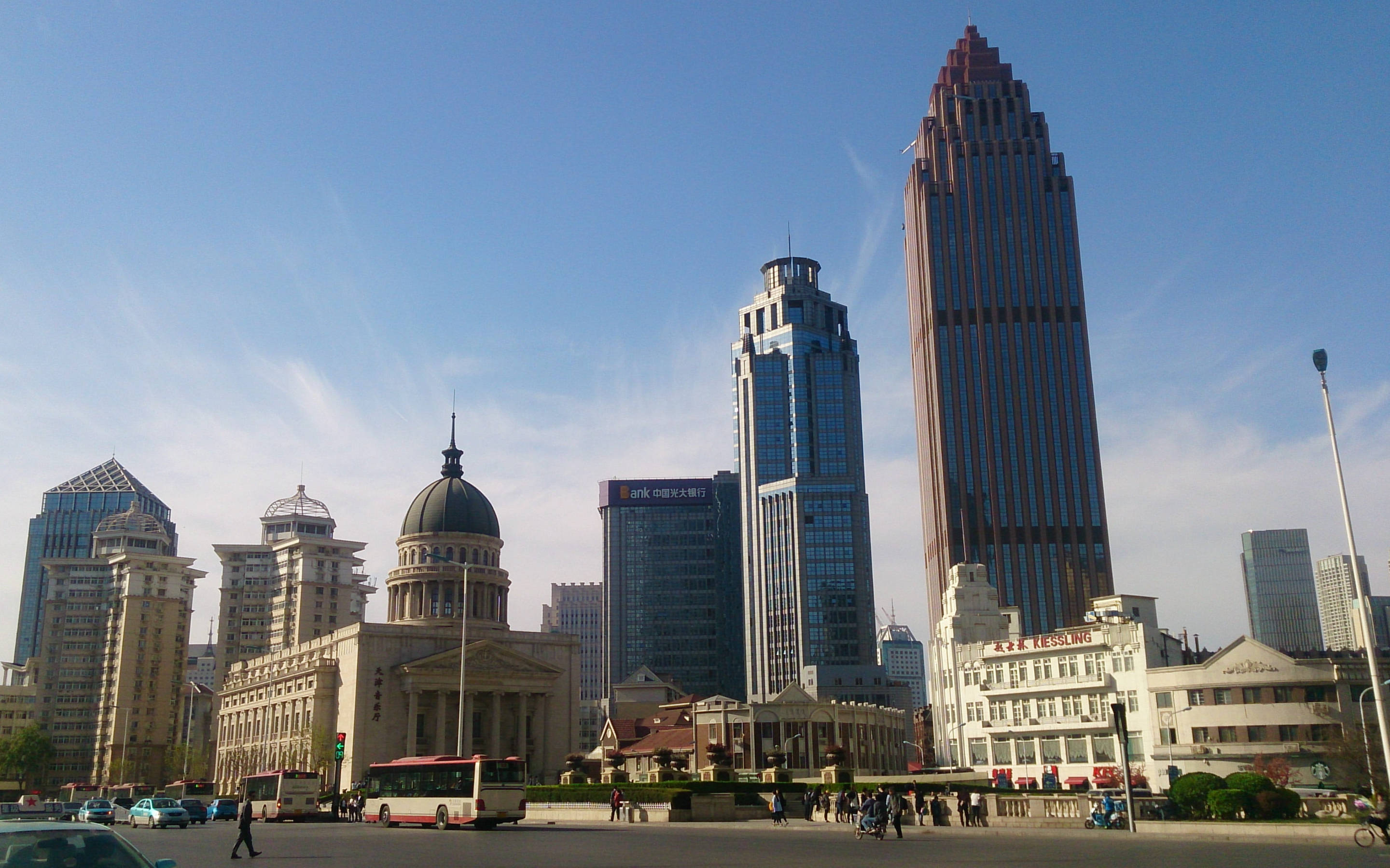 Tianjin, urban skyline, historic domed architecture, 2K Desktop Wallpaper
