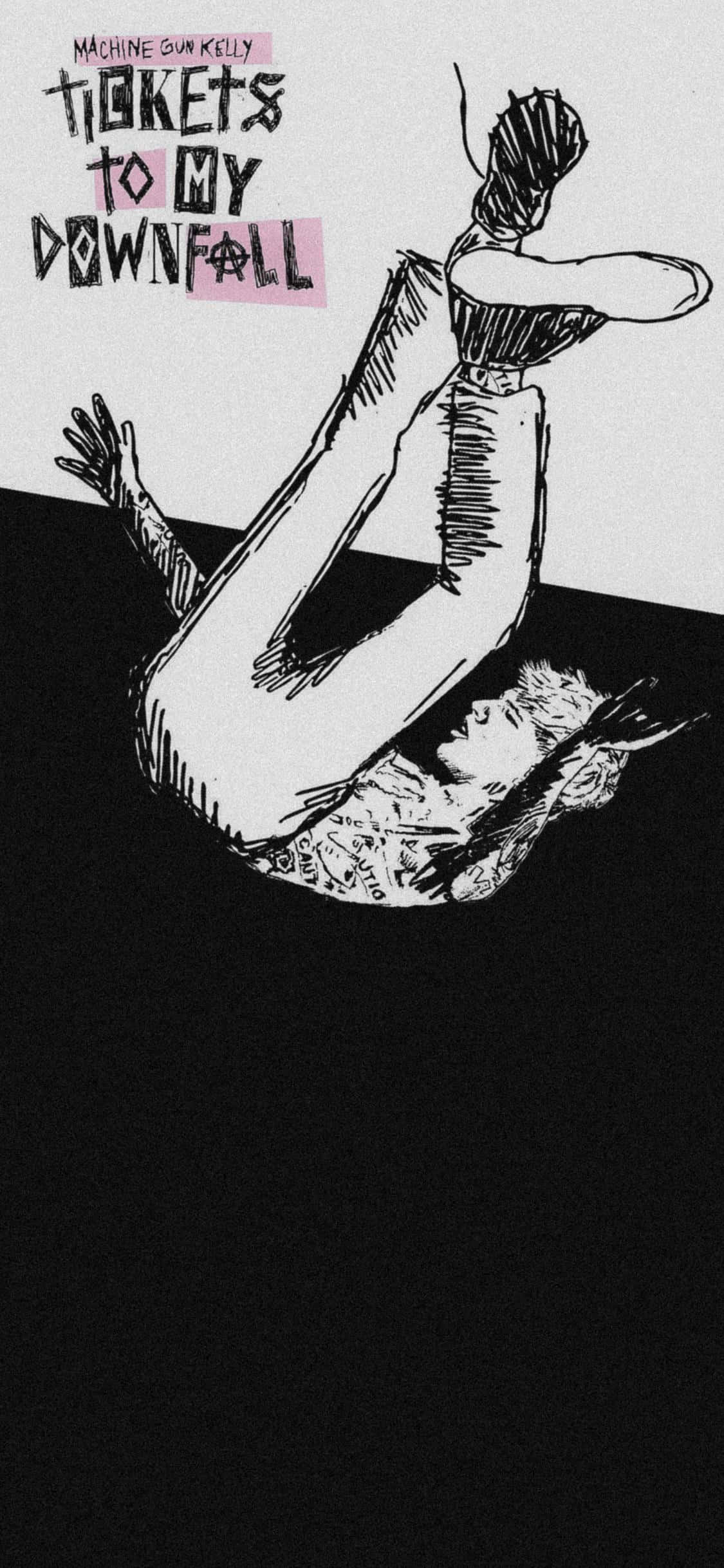 Tickets To My Downfall, black and white, illustration, Full HD Phone Wallpaper