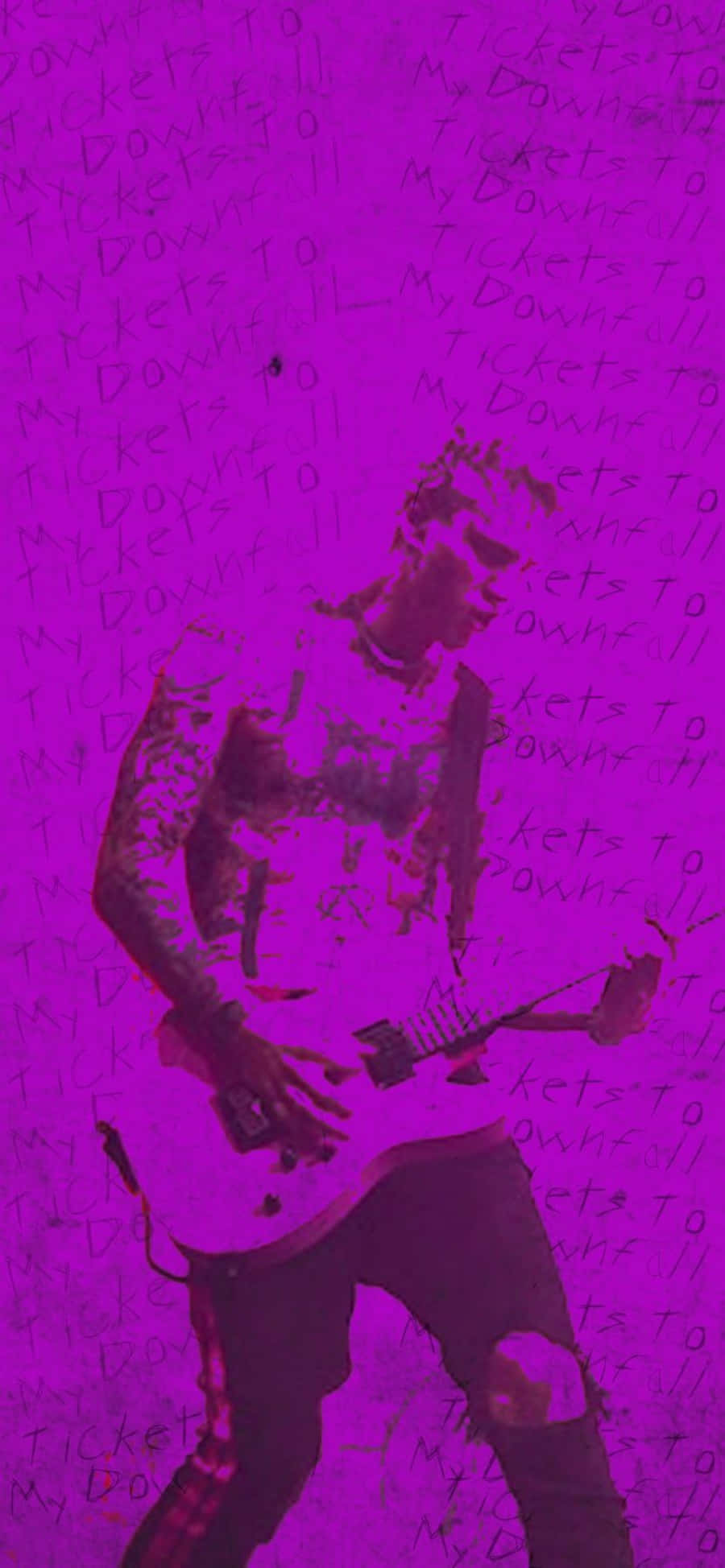 Tickets To My Downfall, guitar, vibrant magenta background, Full HD Phone Wallpaper
