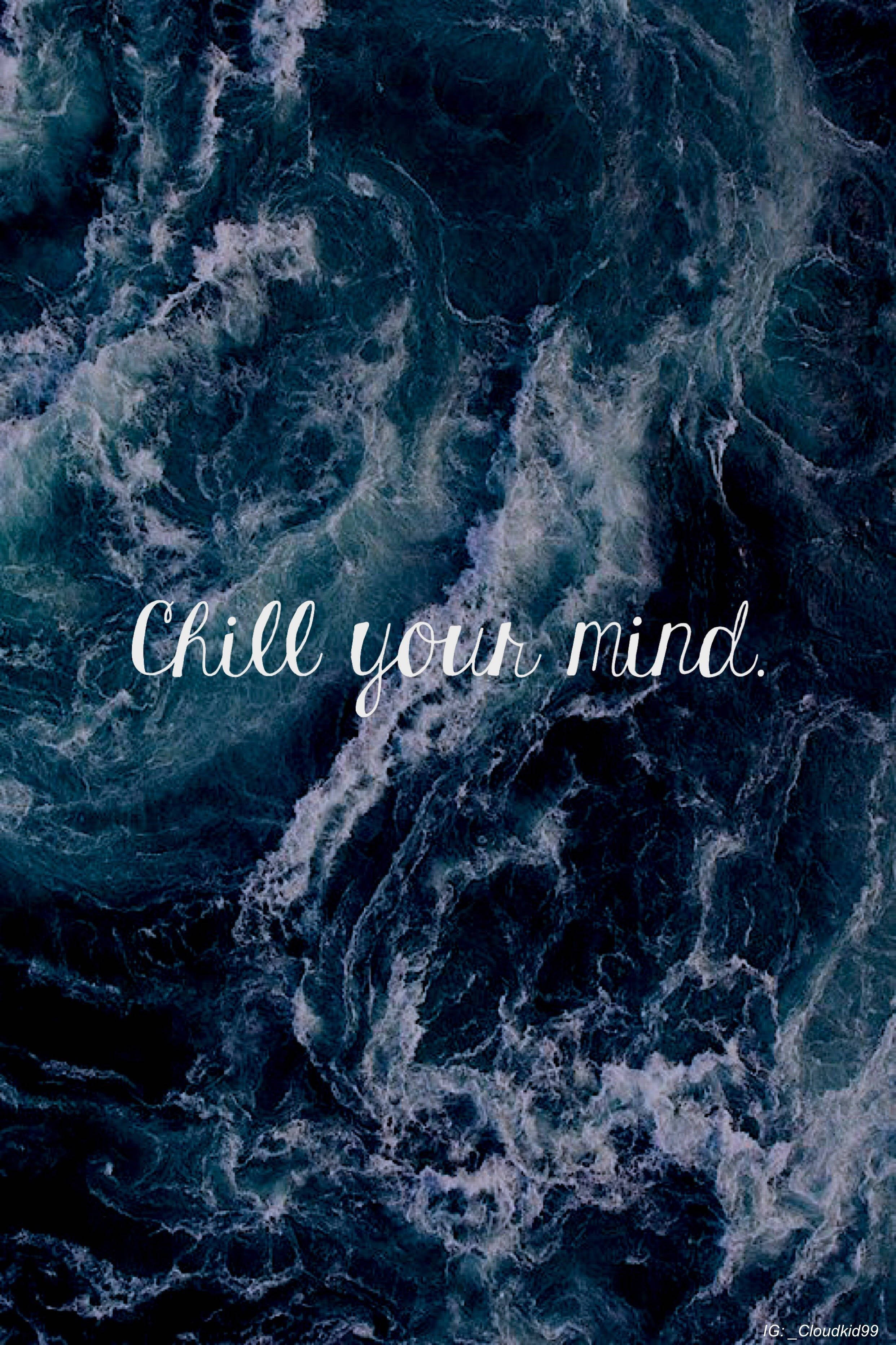 chill your mind, deep blue ocean waves, white foam, 2K Phone Wallpaper
