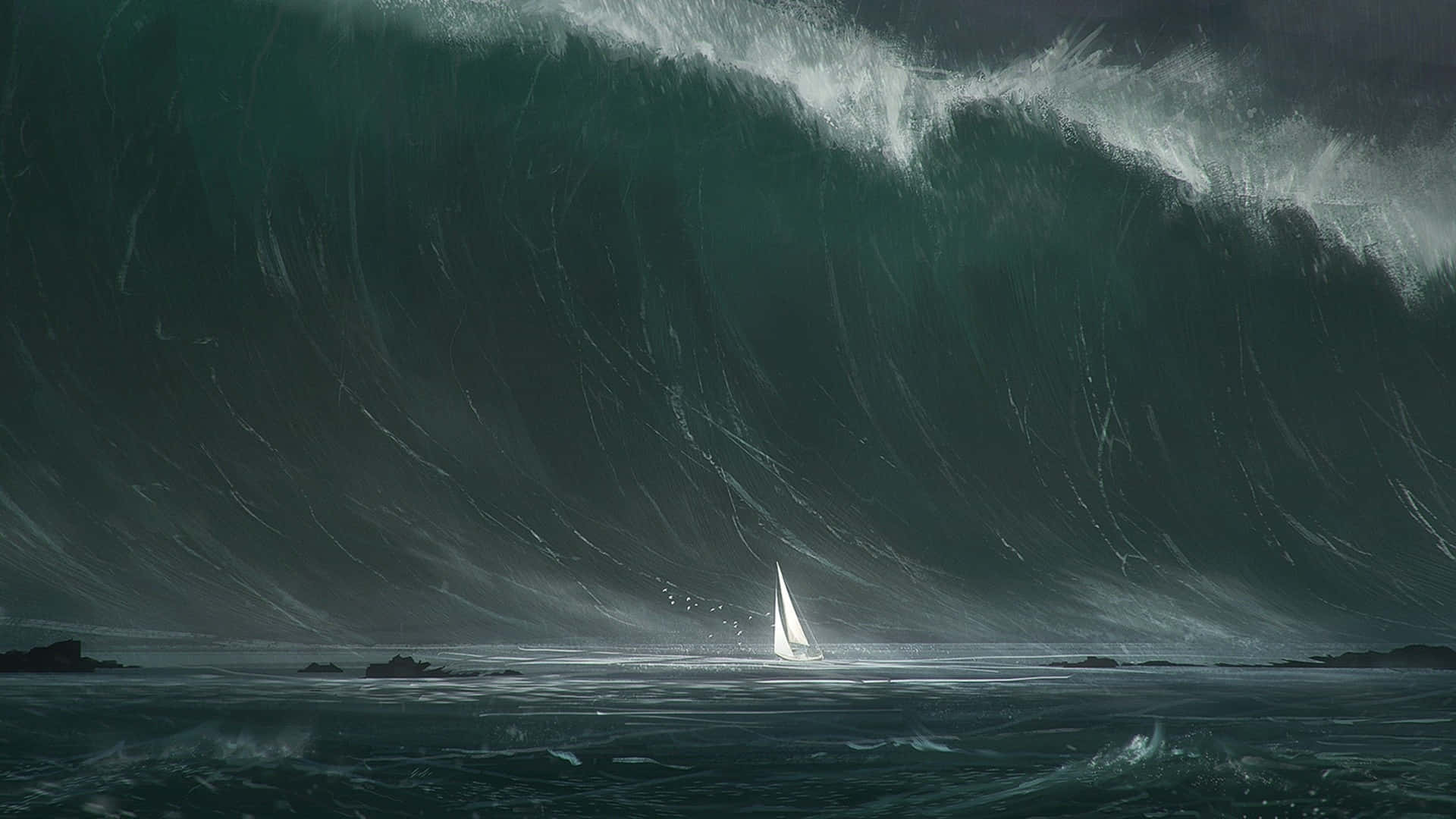 Tides, 1920 x 1080, sailboat, Full HD Desktop Wallpaper