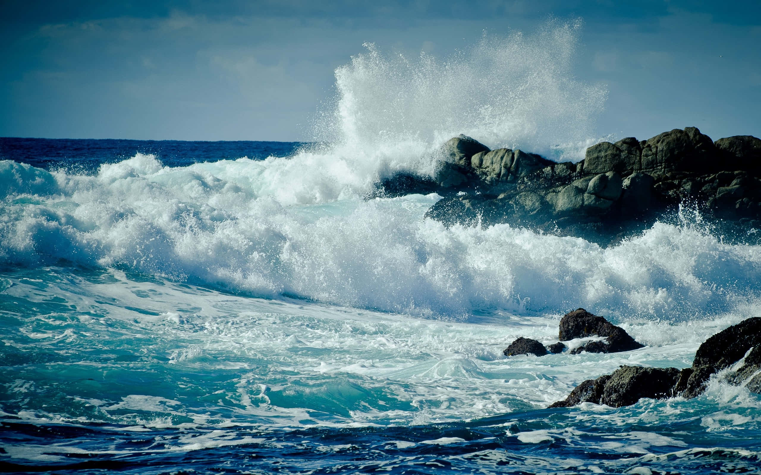 Tides, Sunset, Ocean Tides, 2K Desktop Wallpaper