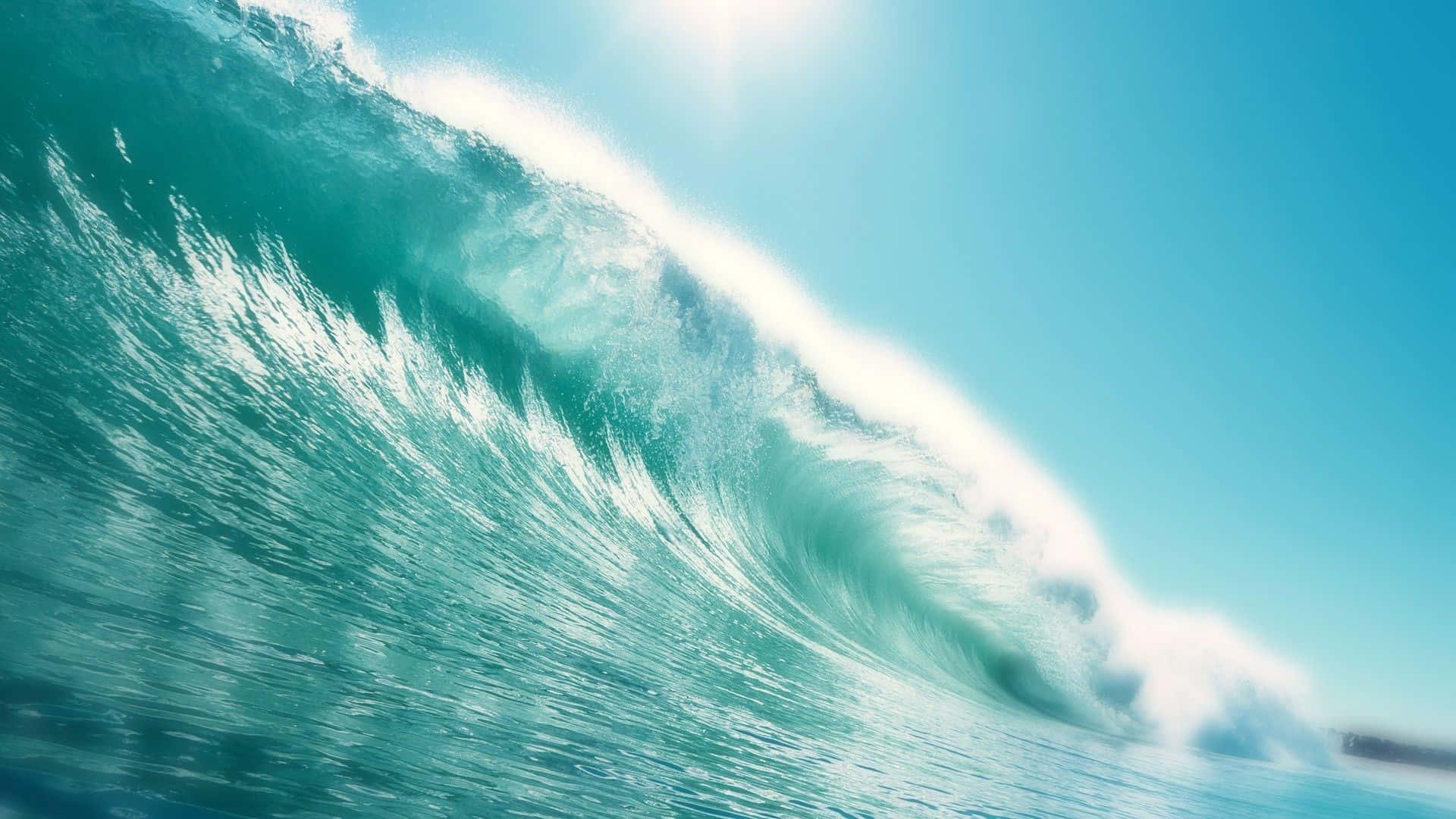 Tides, Sunset, turquoise ocean wave, Full HD Desktop Wallpaper