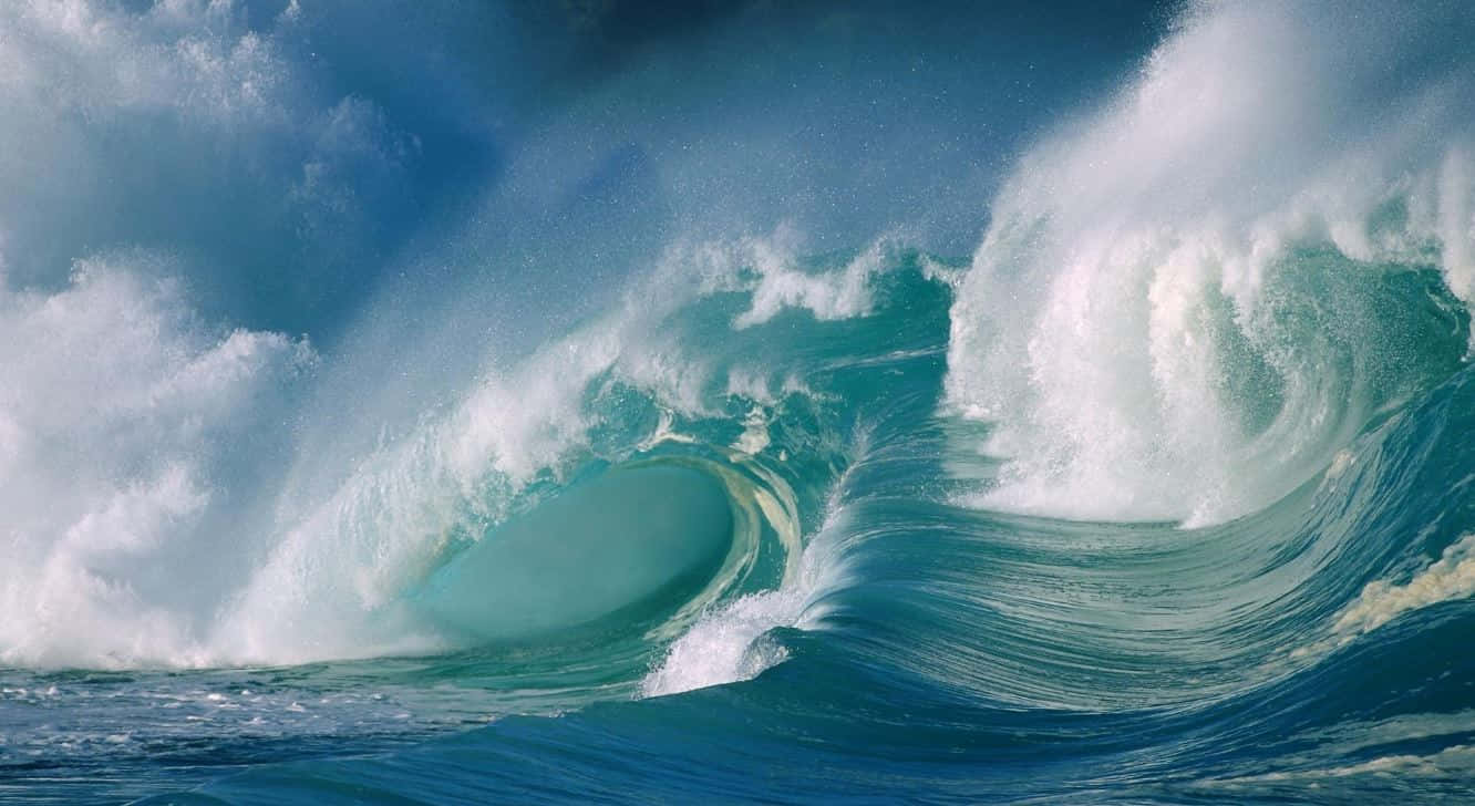 Tides, turquoise ocean wave, perfect barrel, HD Desktop Wallpaper