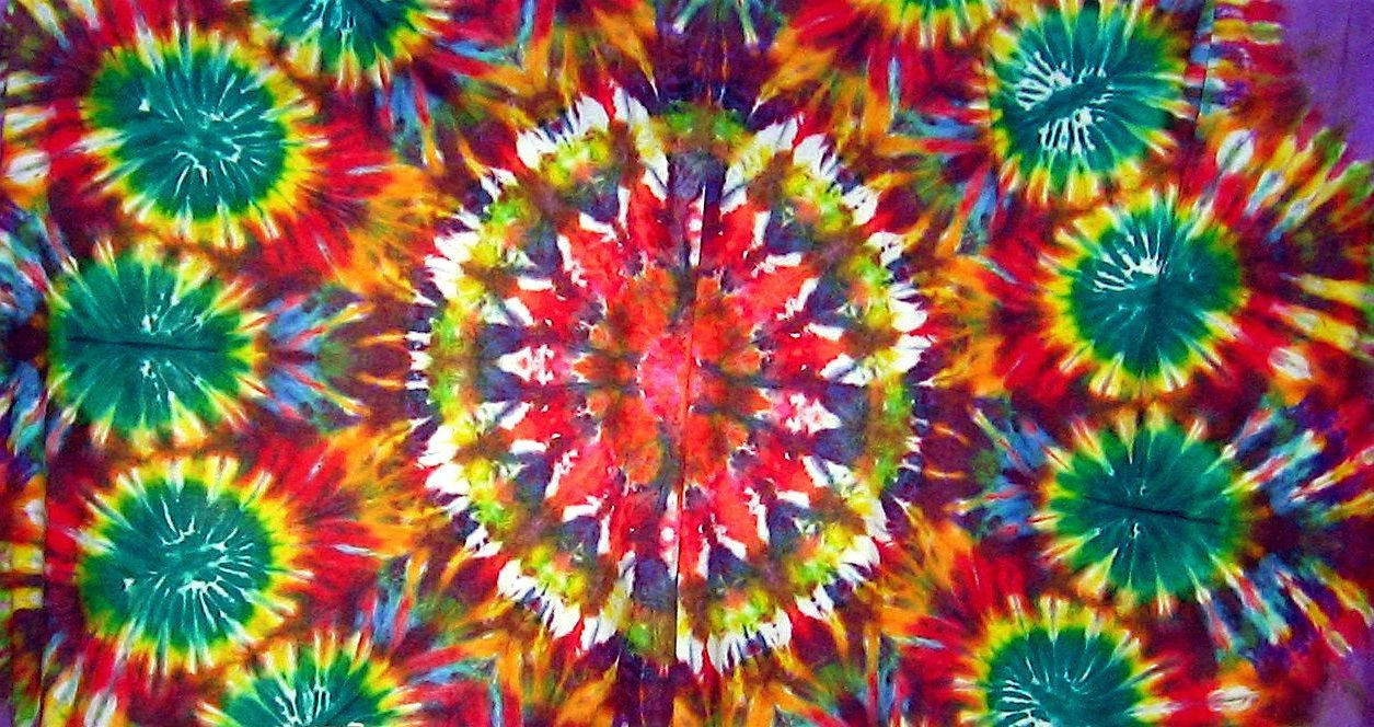 tie-dye, psychedelic circular patterns, red, SD Desktop Wallpaper