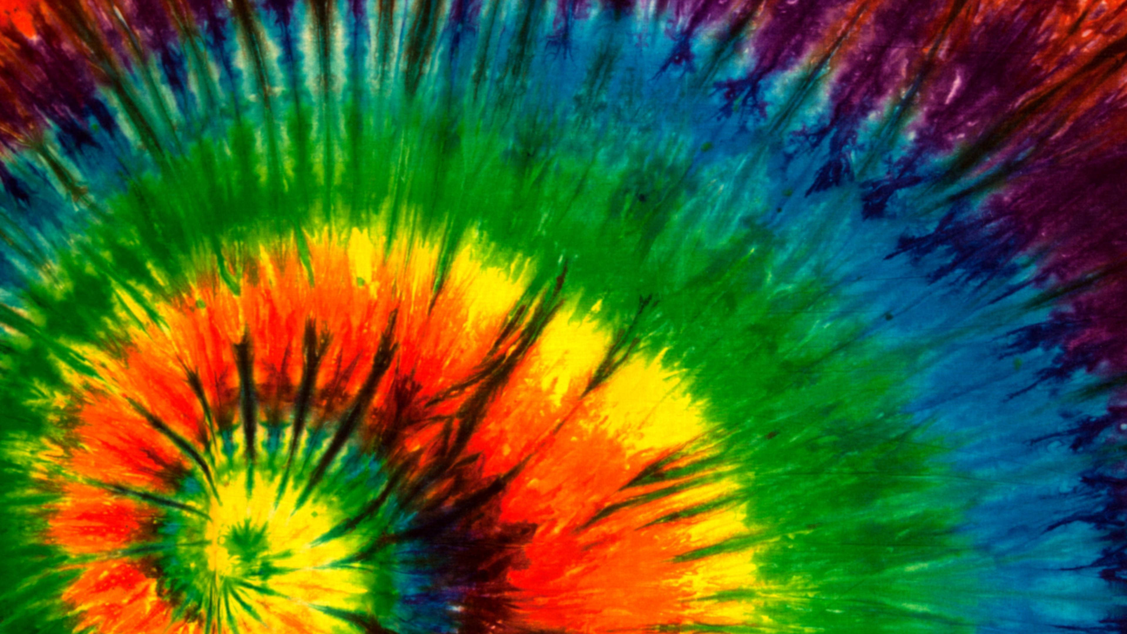 ink tie dye, rainbow tie-dye, central point, 4K Desktop Wallpaper