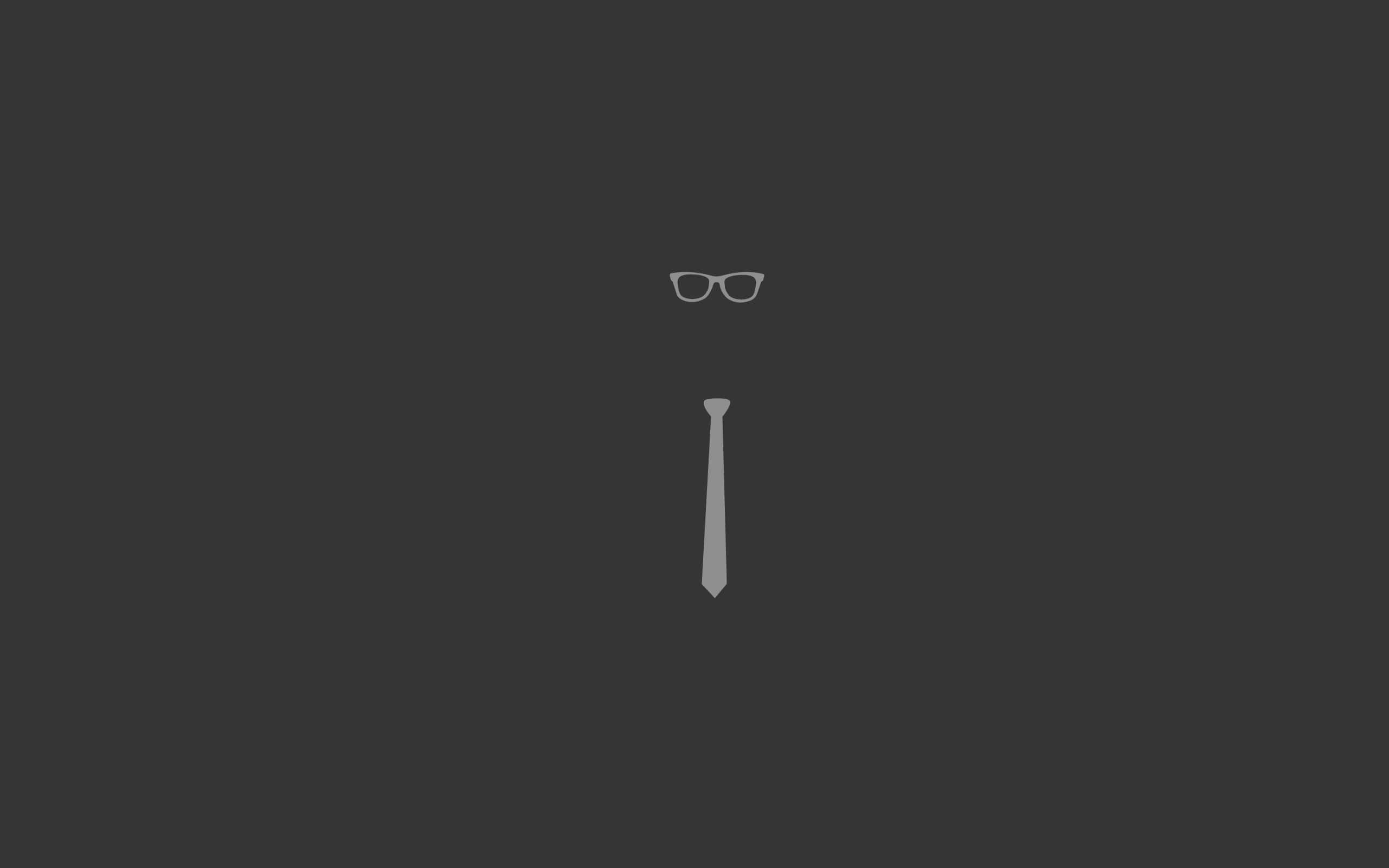 Simple Minimalist Glasses Tie, glasses, tie, 2K Desktop Wallpaper