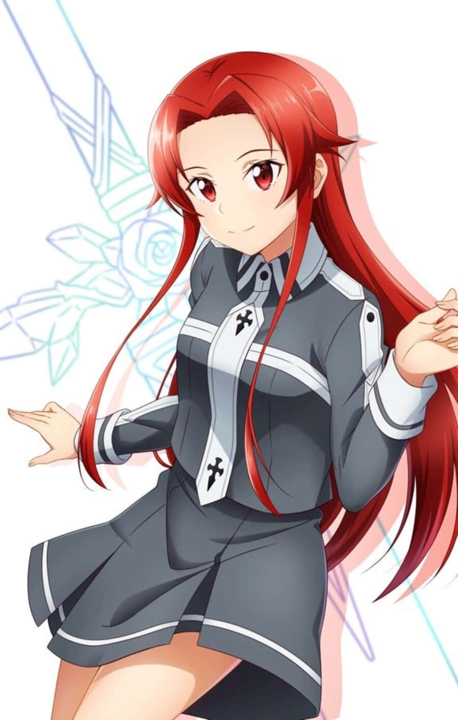 Tiese Shtolienen, red hair, red eyes, HD Phone Wallpaper