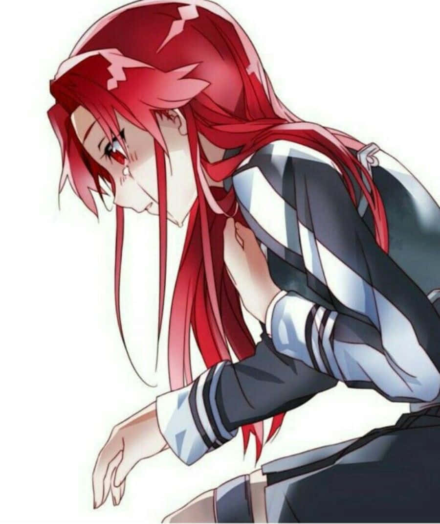 Tiese Shtolienen, red-haired anime girl, school uniform, SD Phone Wallpaper