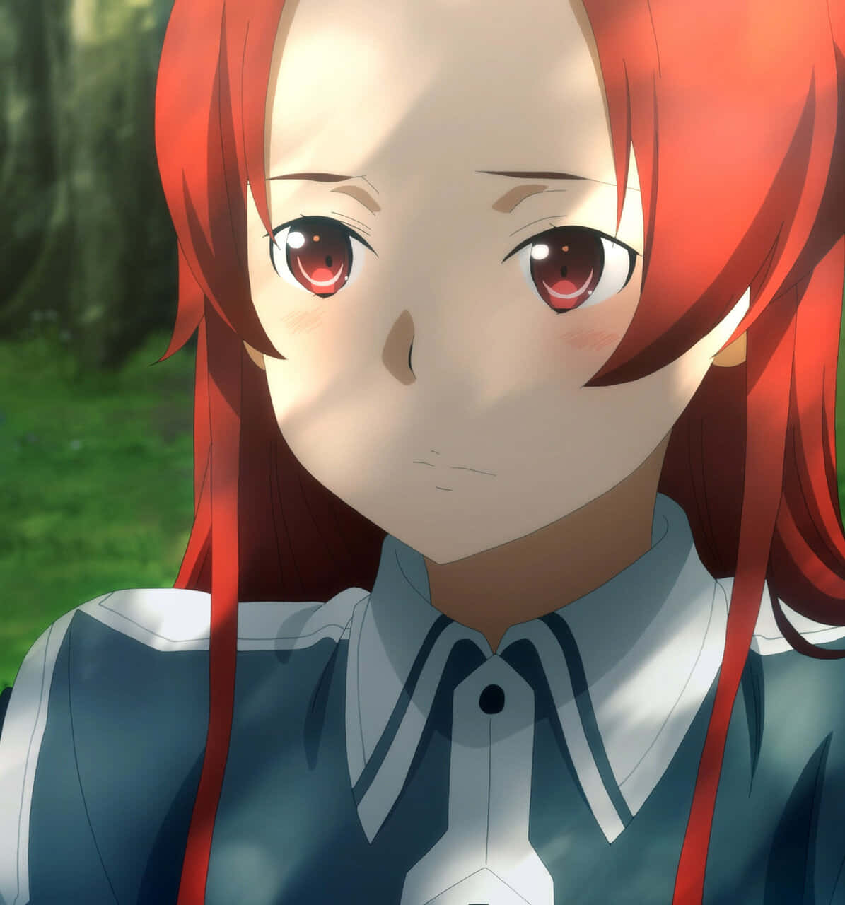 Tiese Shtolienen, red-haired anime girl, red eyes, HD Phone Wallpaper