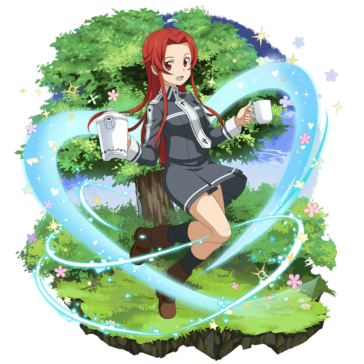 Tiese Shtolienen, red-haired anime girl, school uniform, HD Desktop Wallpaper