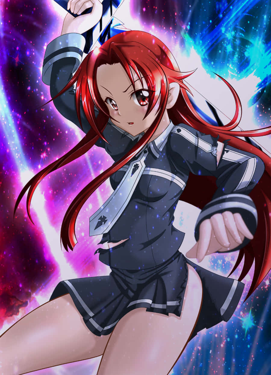 Tiese Shtolienen, red-haired anime girl, school uniform, SD Phone Wallpaper