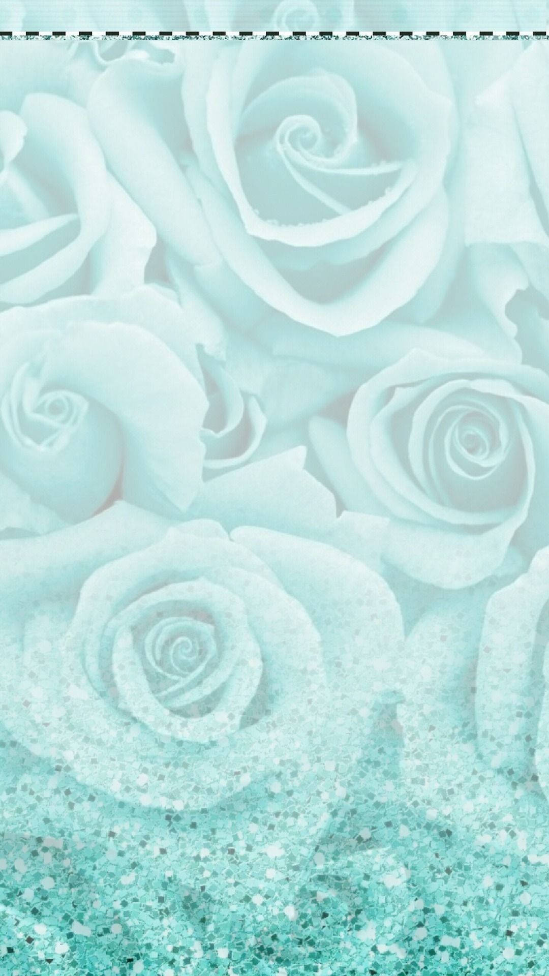 Tiffany blue, roses, glittery turquoise sparkle, Full HD Phone Wallpaper