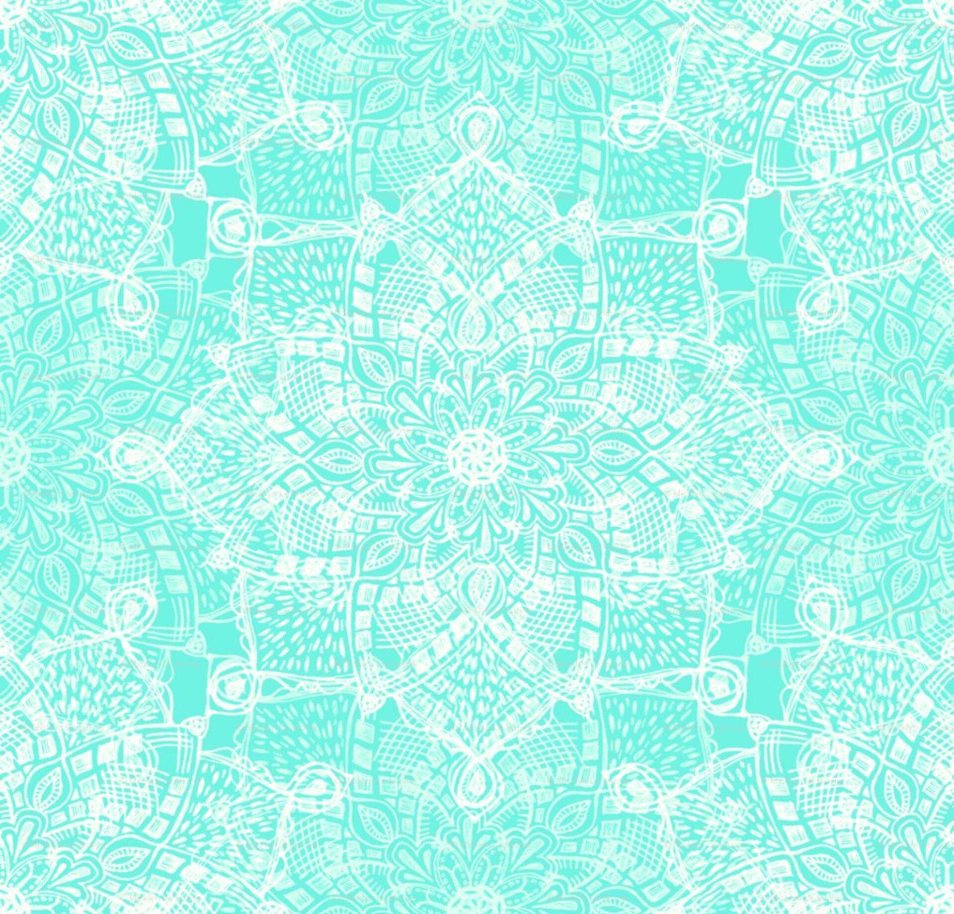 Tiffany blue, lace pattern, mandala patterns, Full HD Desktop Wallpaper