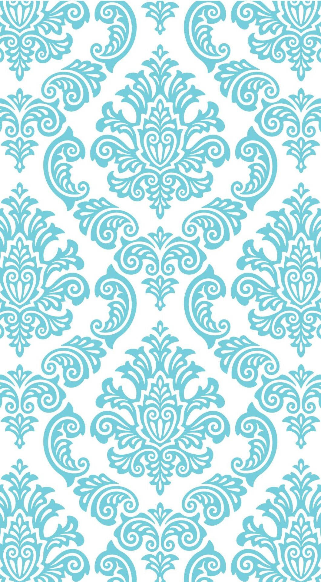 Tiffany Blue, regal pattern, damask pattern, Full HD Phone Wallpaper