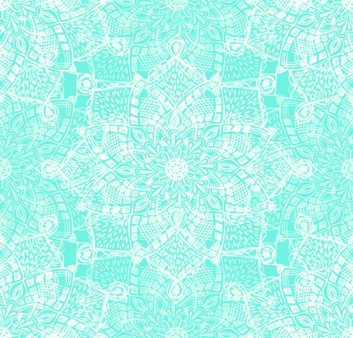 Tiffany blue, lace pattern, mandala pattern, SD Desktop Wallpaper