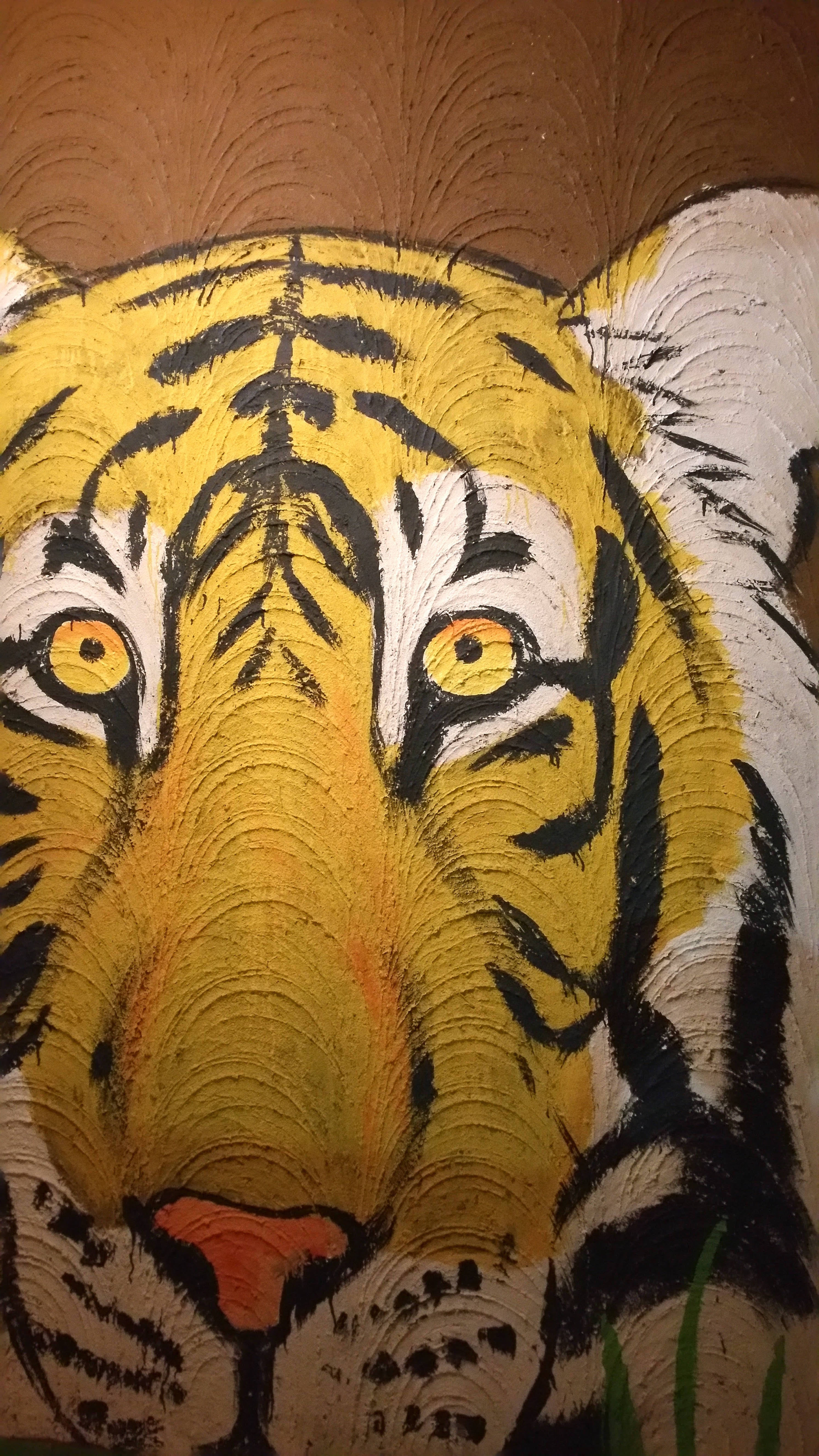 tiger, oil painting, bold stripes, 5K Phone Wallpaper