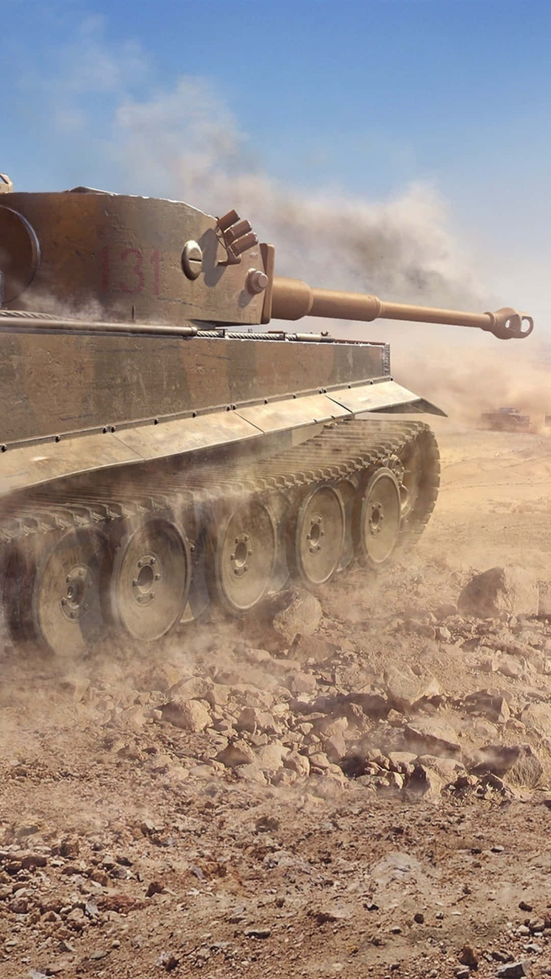 Tiger Tank, desert terrain, number 131, Full HD Phone Wallpaper