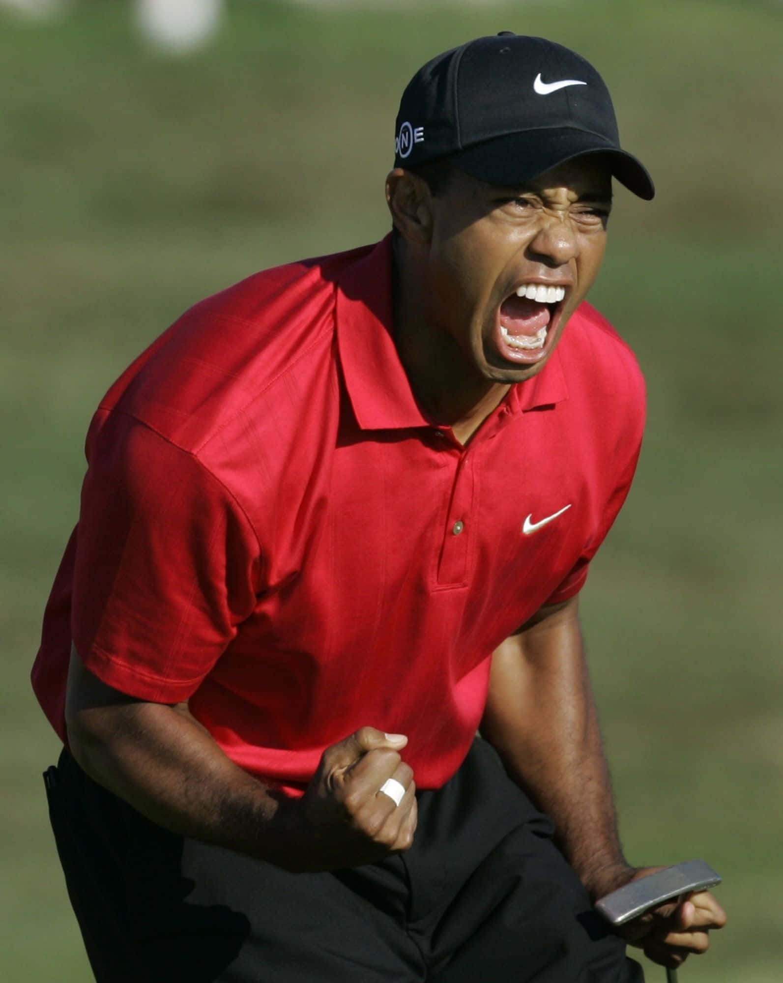 Tiger Woods, iPhone 15, sunlit golf course, Full HD Phone Wallpaper