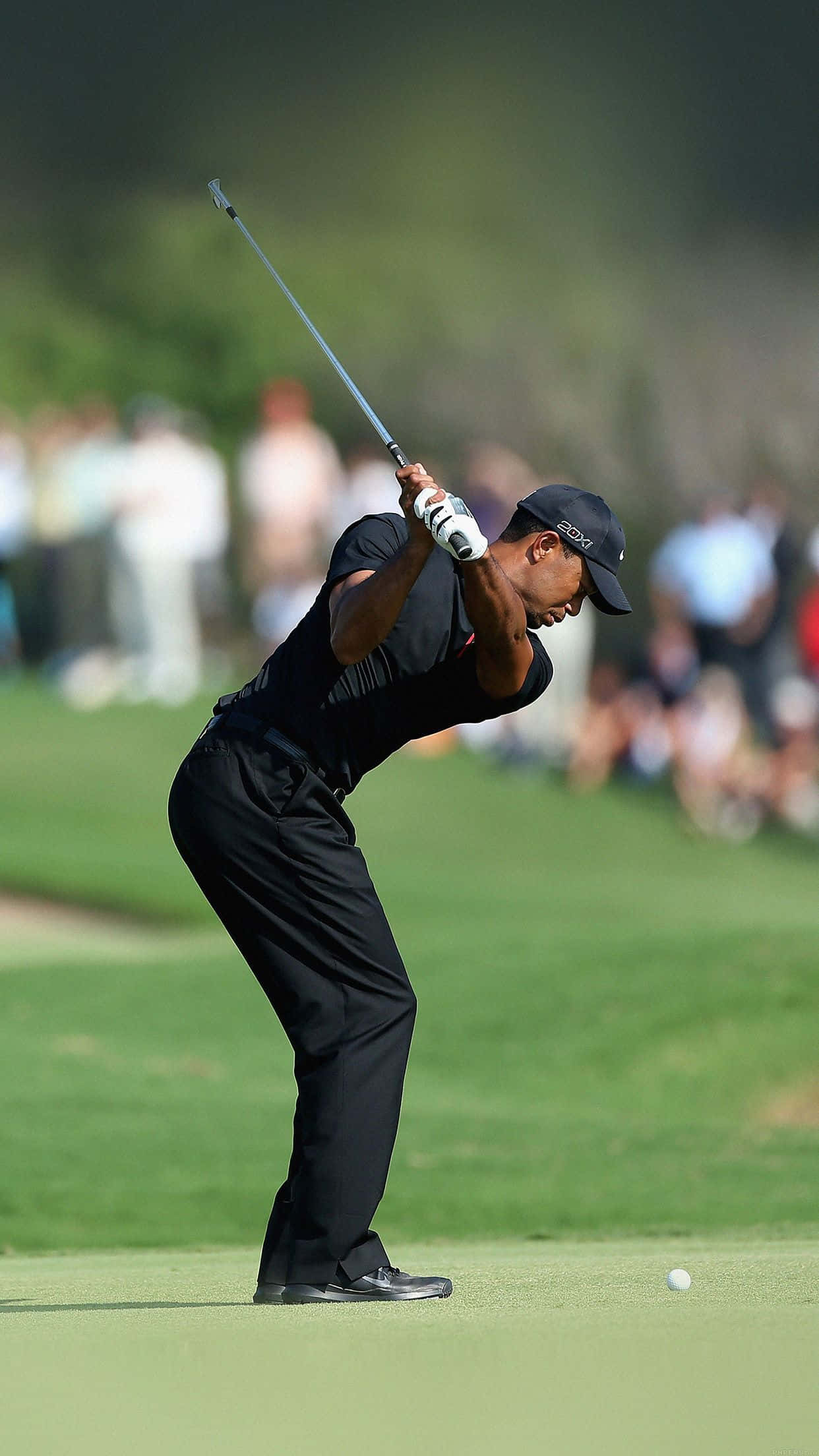 Tiger Woods, iPhone, black outfit, Full HD Phone Wallpaper