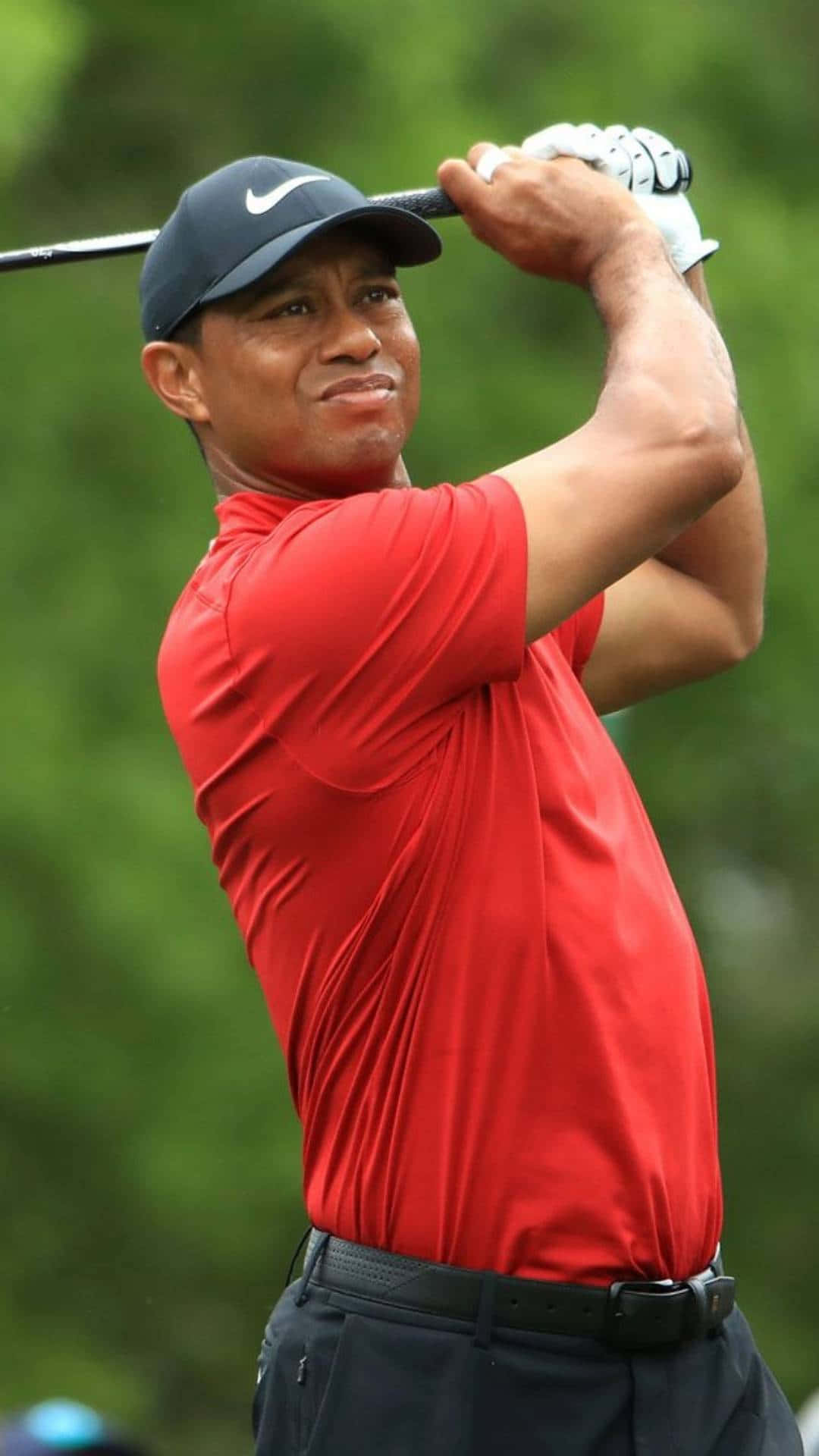 Tiger Woods, iPhone, red shirt, Full HD Phone Wallpaper