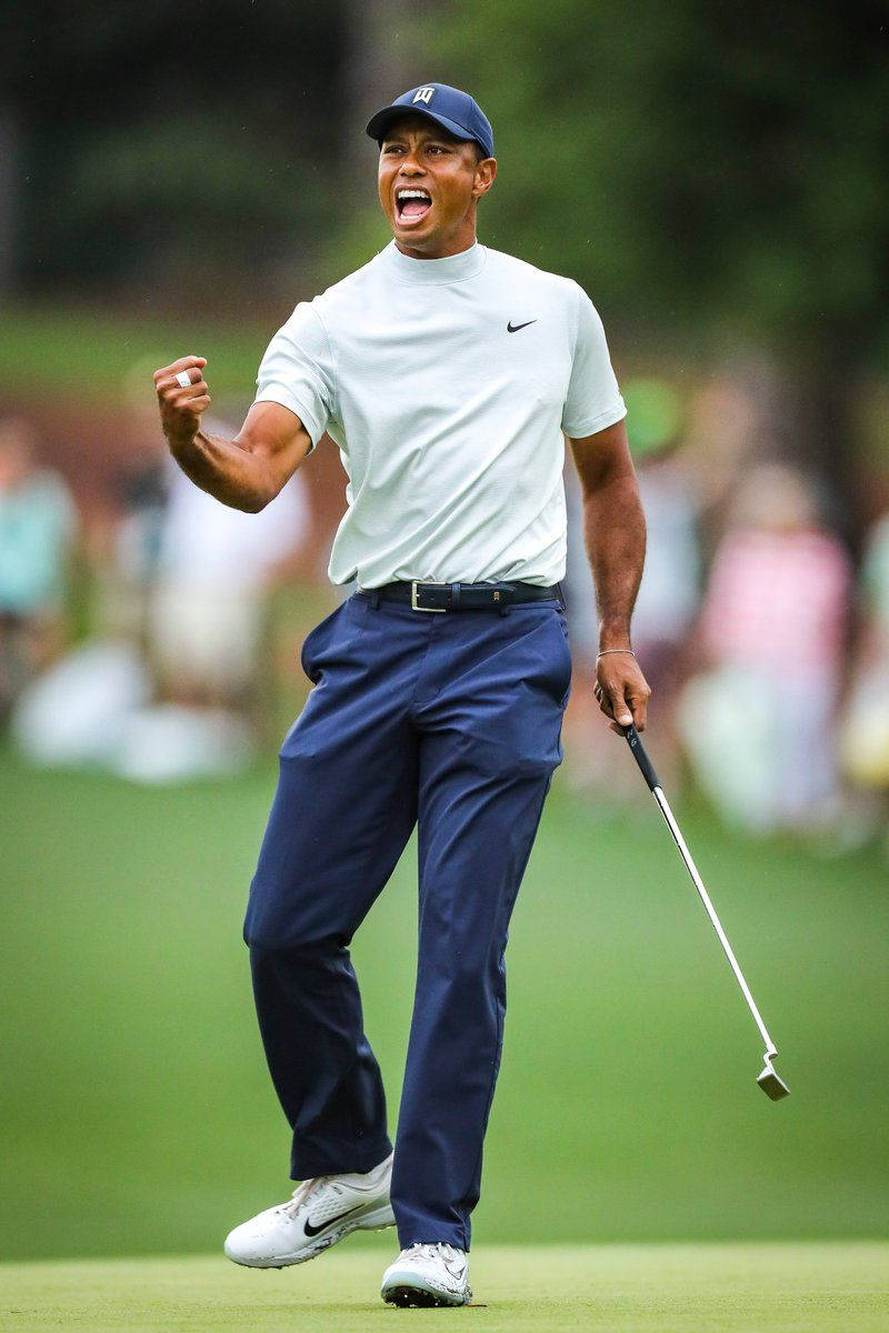 Tiger Woods, Masters, white shirt, SD Phone Wallpaper