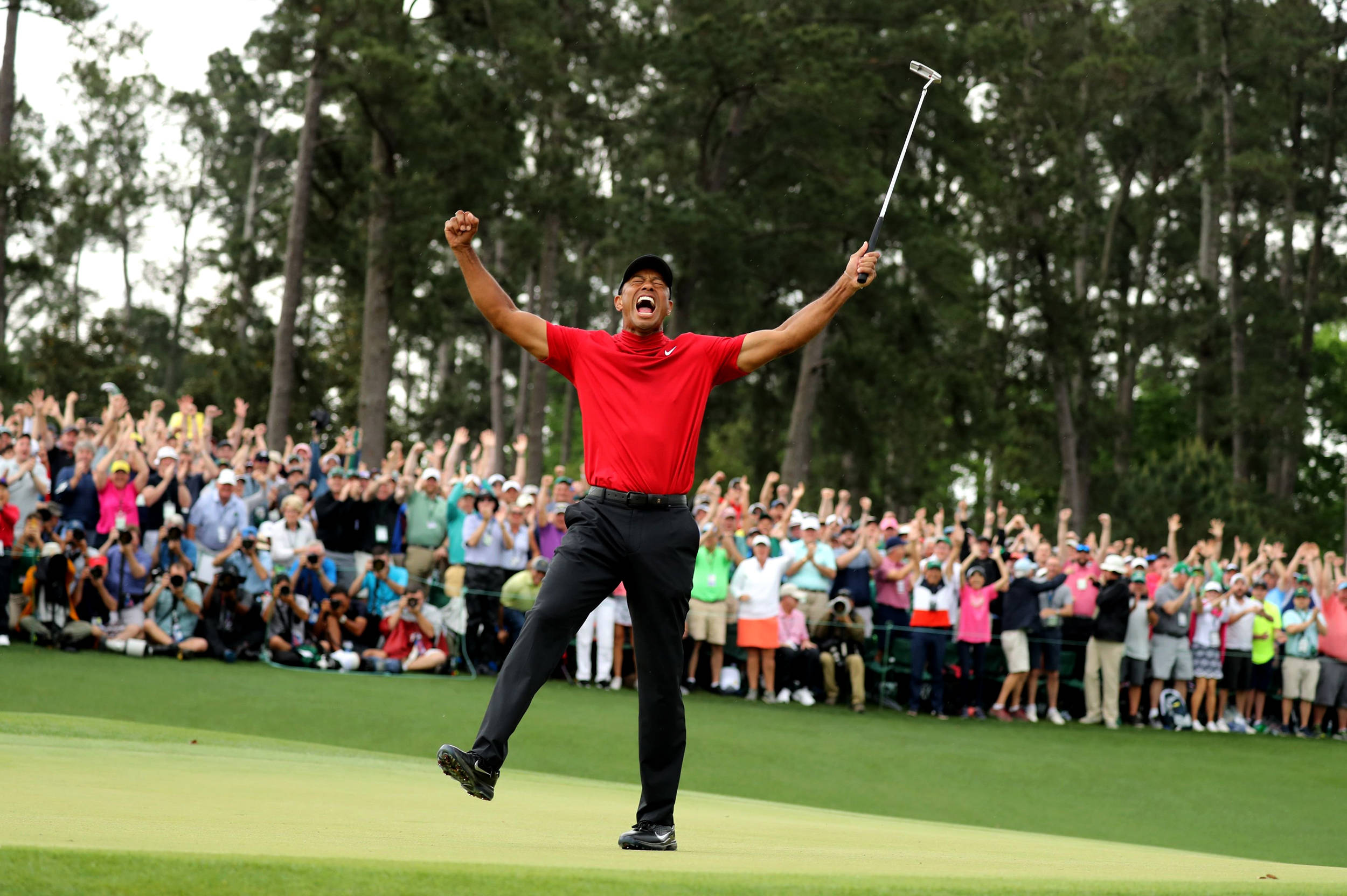 Tiger Woods, Masters, golf green, Full HD Desktop Wallpaper