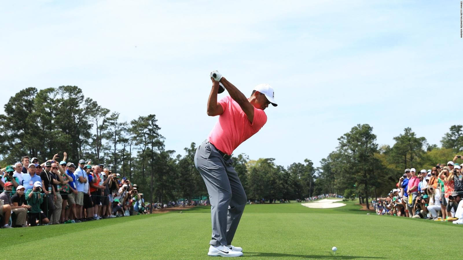 Tiger Woods, Masters, pink shirt, HD Desktop Wallpaper