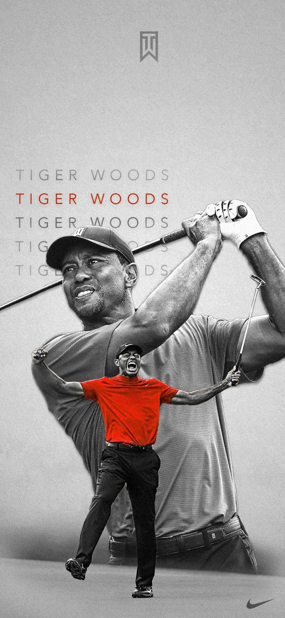 Tiger Woods, iPhone, bold red shirt, Full HD Phone Wallpaper