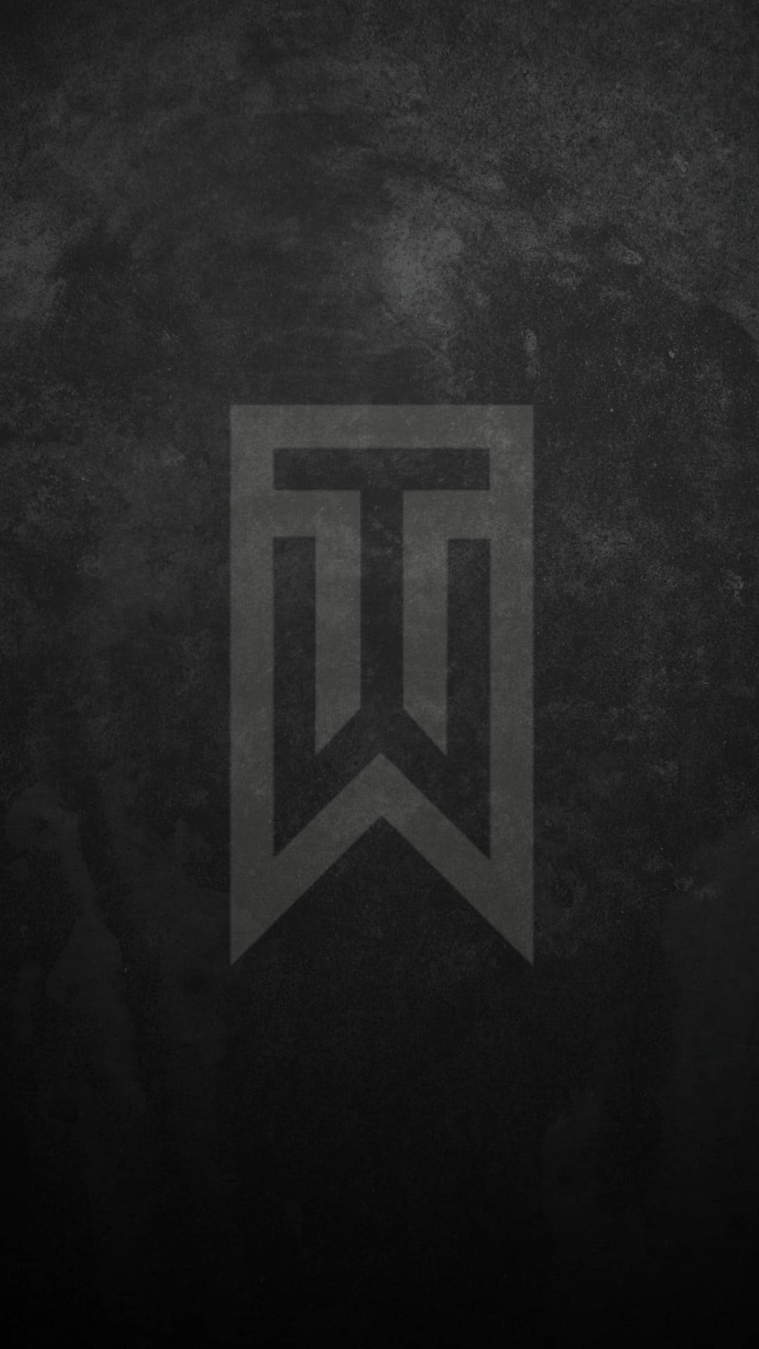 Tiger Woods, aesthetic logo, dark gray, Full HD Phone Wallpaper