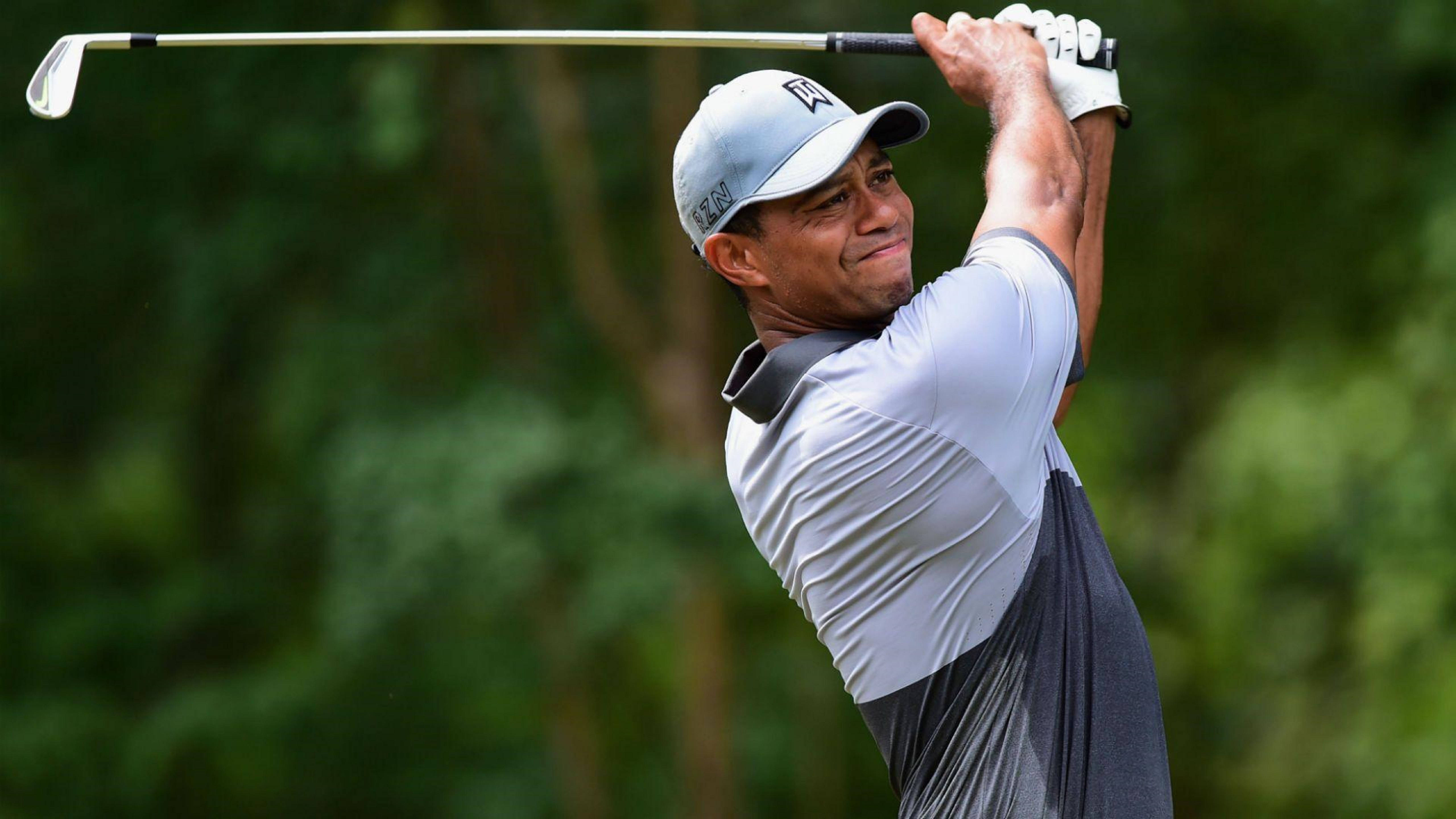Tiger Woods, 2015 Wyndham PGA Tour, lush green golf course, 5K Desktop Wallpaper