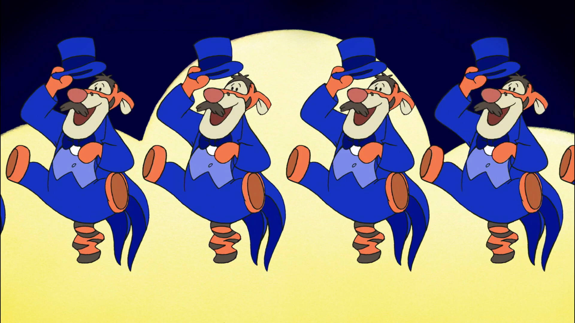 Tigger, blue suit, blue top hat, Full HD Desktop Wallpaper