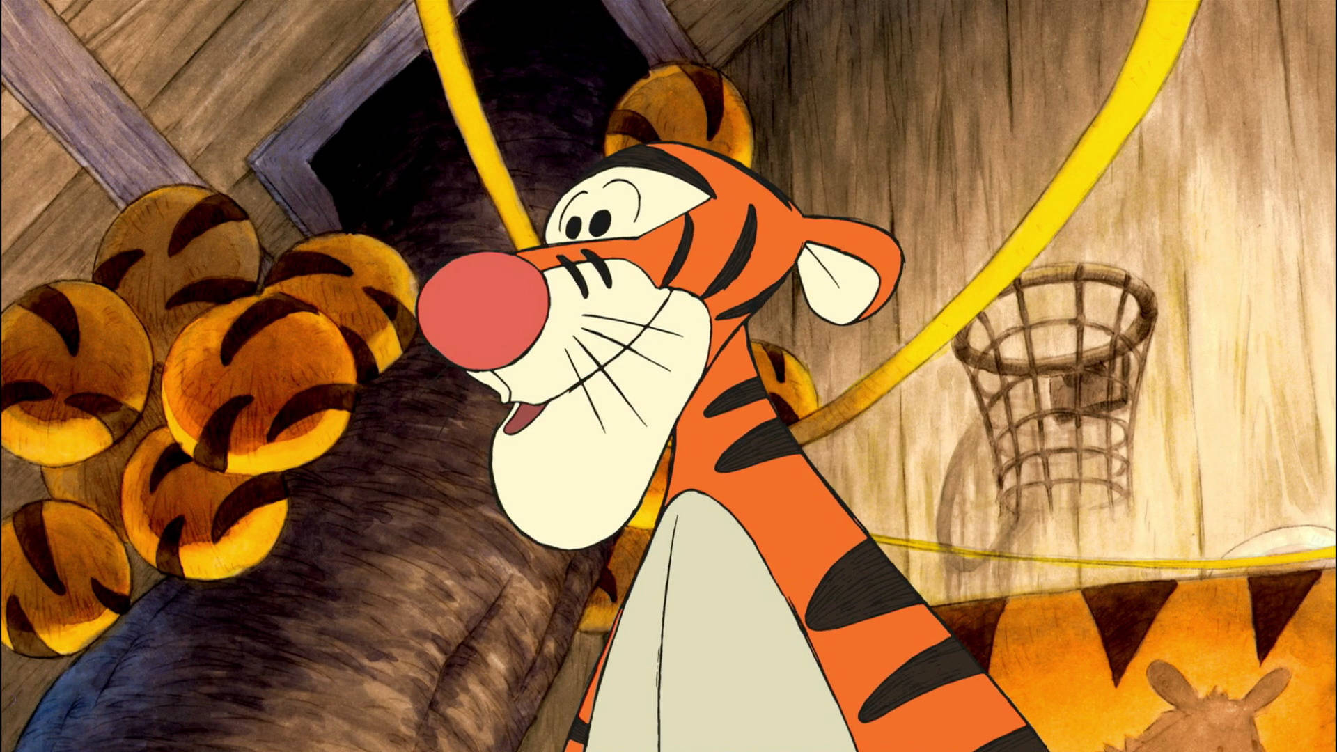 Tigger, wooden playroom, tiger plush toys, Full HD Desktop Wallpaper