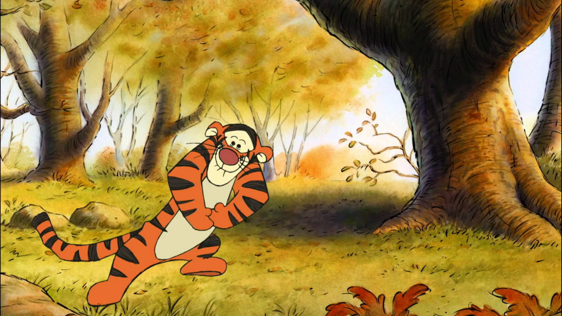Tigger, forest, sunlit, Full HD Desktop Wallpaper