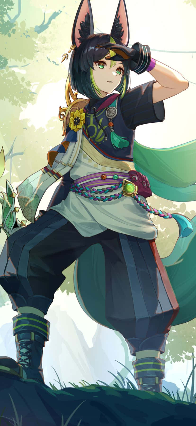 Tighnari, forest watcher, anthropomorphic fox, HD Phone Wallpaper