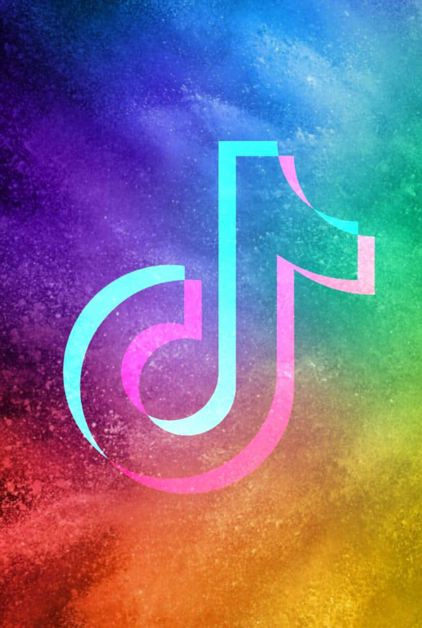 TikTok logo, glowing cyan, pink, HD Phone Wallpaper