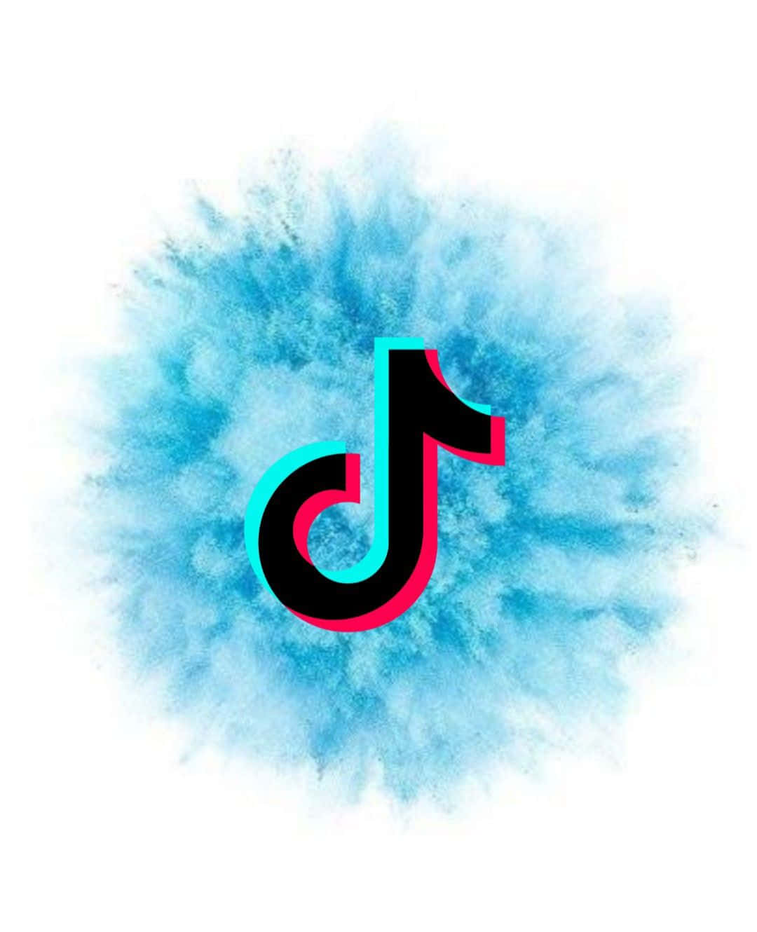 TikTok, vibrant blue powder, stark white background, HD Phone Wallpaper