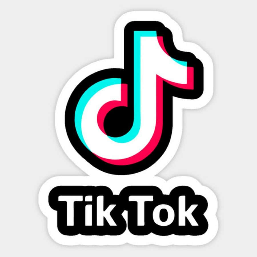 TikTok, cyan pink gradient, bold black outline, SD Desktop Wallpaper