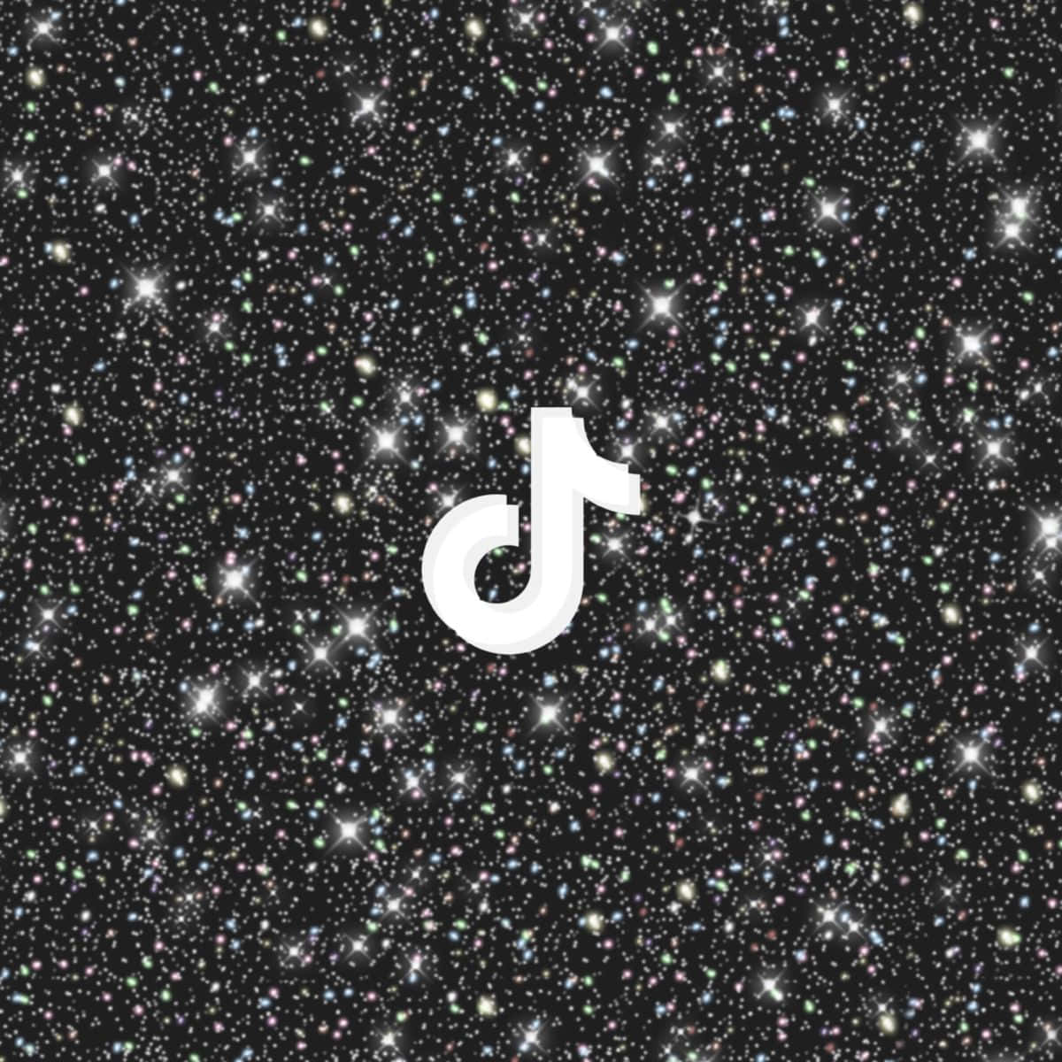 TikTok, glittery, cosmic background, SD Desktop Wallpaper