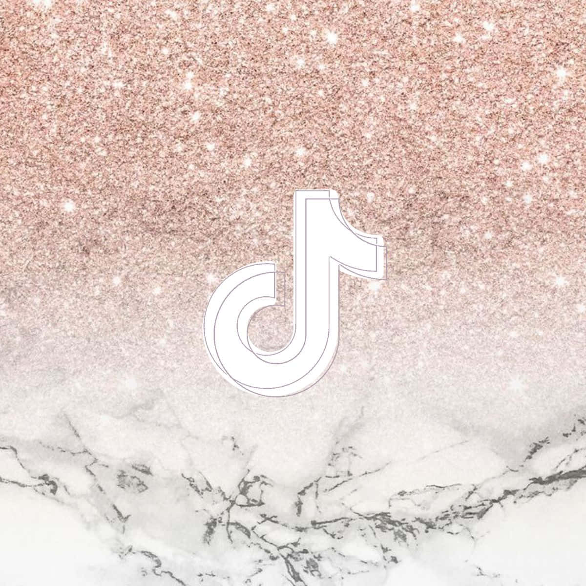 TikTok, rose gold glitter gradient, white marble texture, SD Desktop Wallpaper