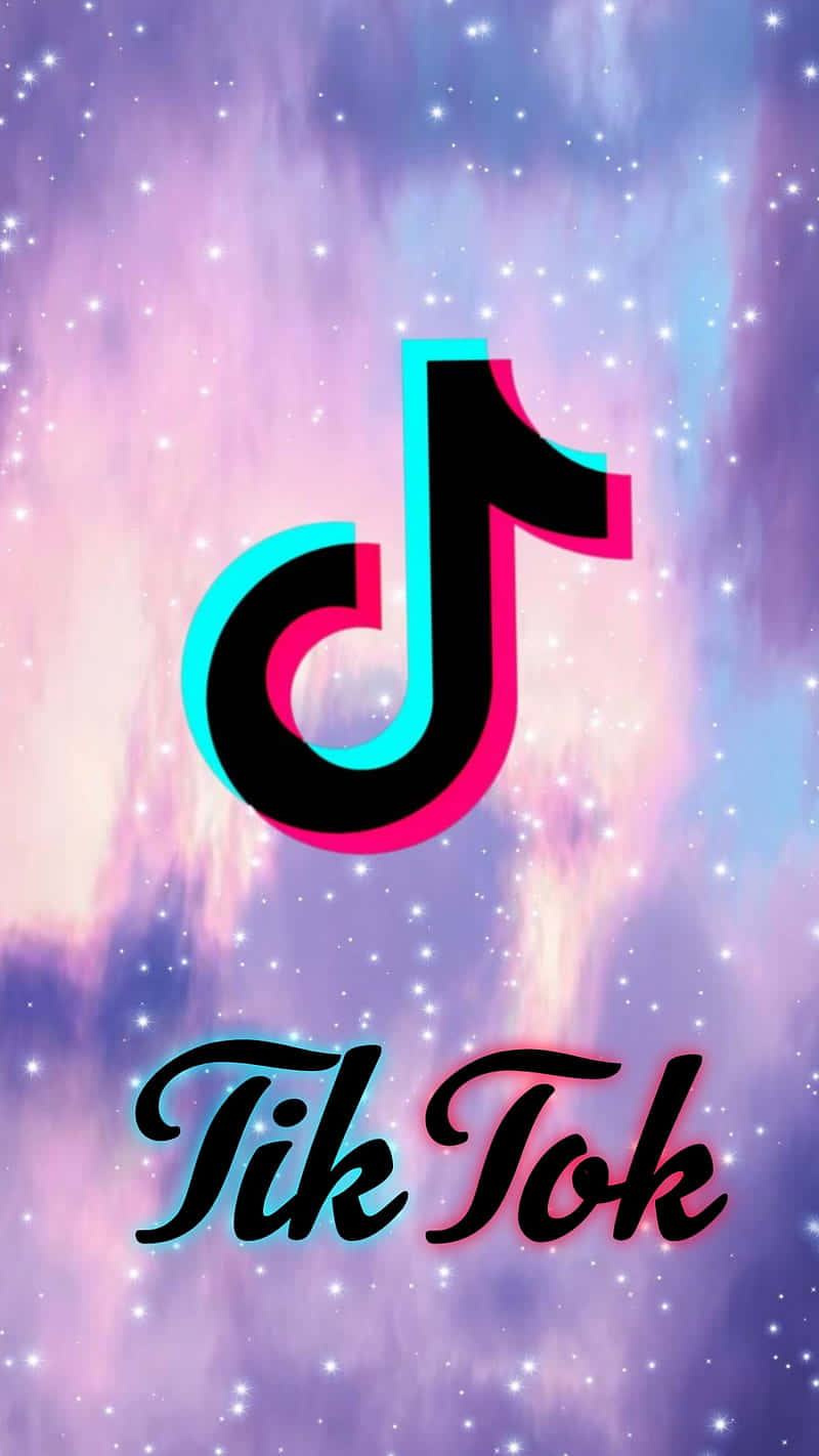 TikTok, cosmic background, purple, HD Phone Wallpaper