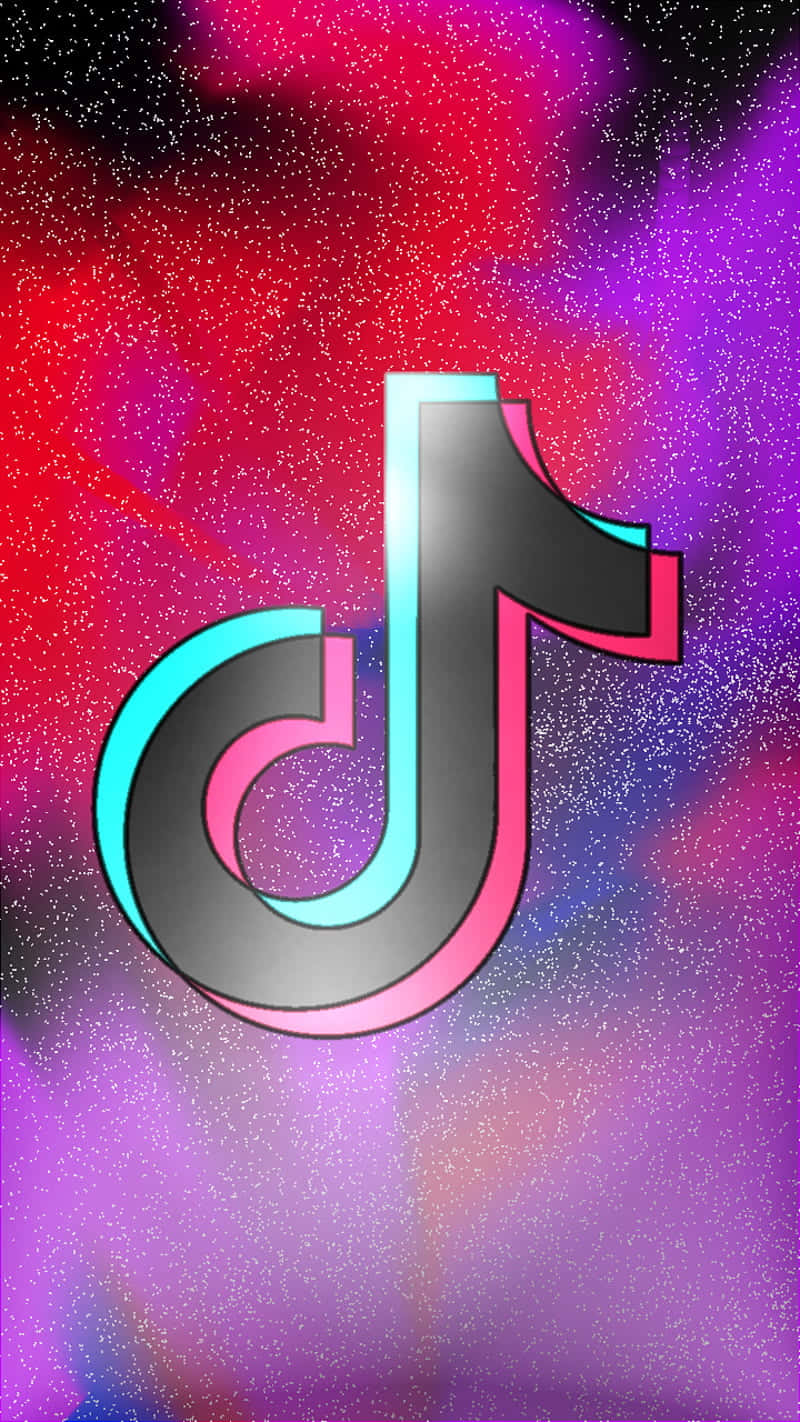 TikTok Logo, neon cyan, pink outlines, HD Phone Wallpaper
