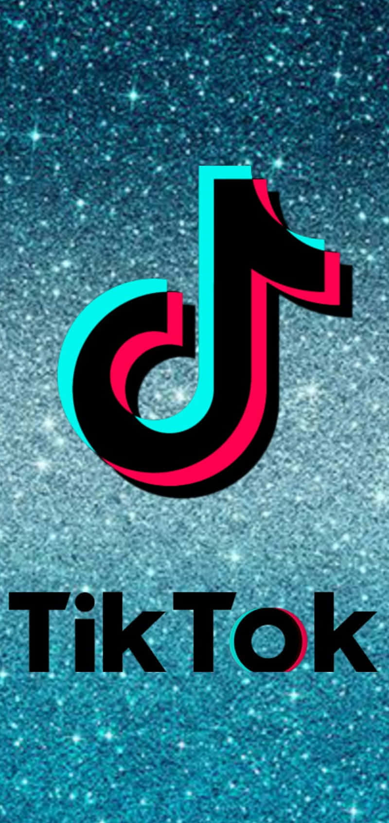 TikTok Logo, black, teal, HD Phone Wallpaper